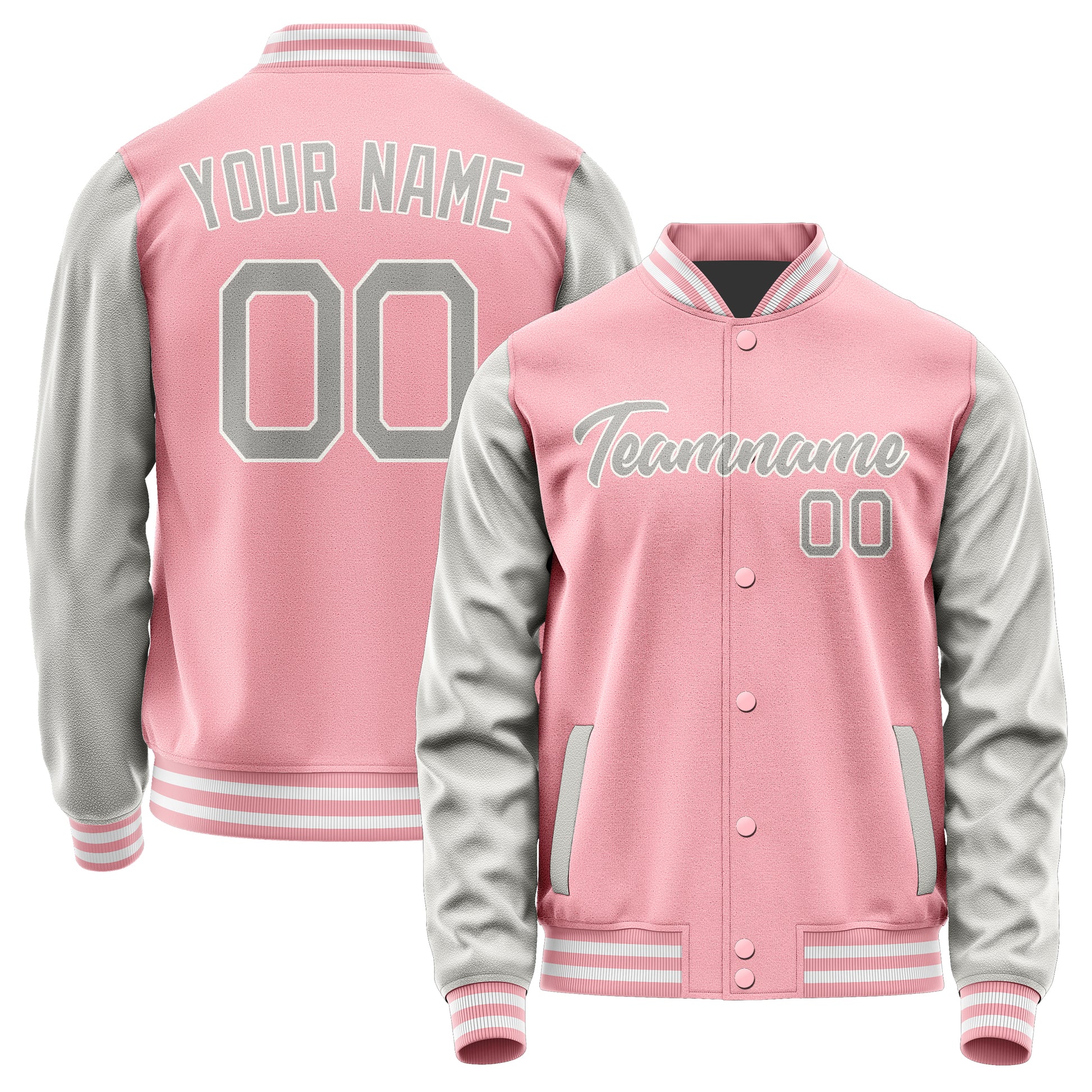 Maßgeschneidertes Rosa Grau Jacke Ja2121042118B21804