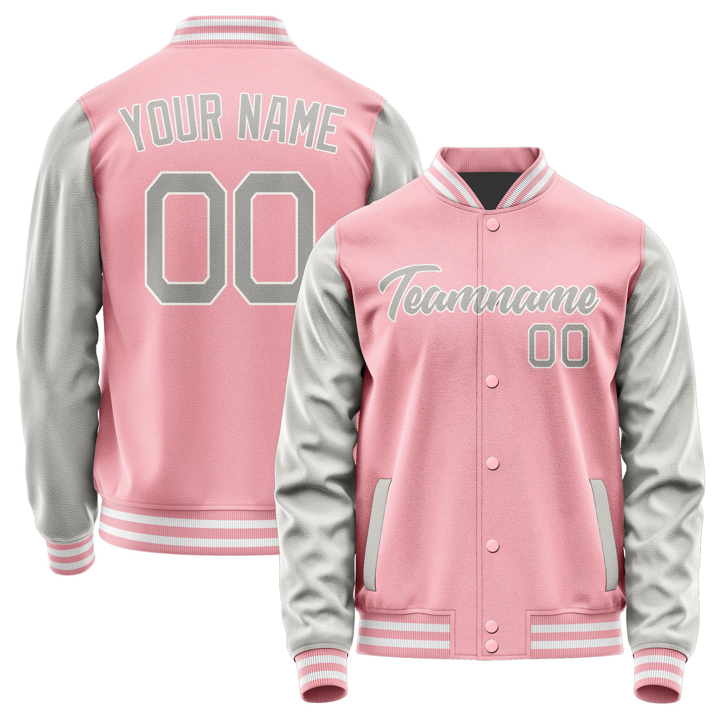 Maßgeschneidertes Rosa Grau Jacke Ja2121042118B21804