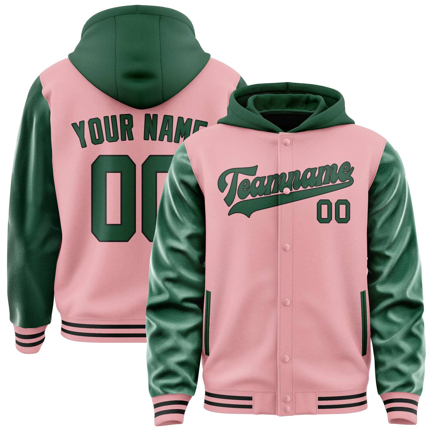 Maßgeschneidertes Rosa Moosgrün Jacke