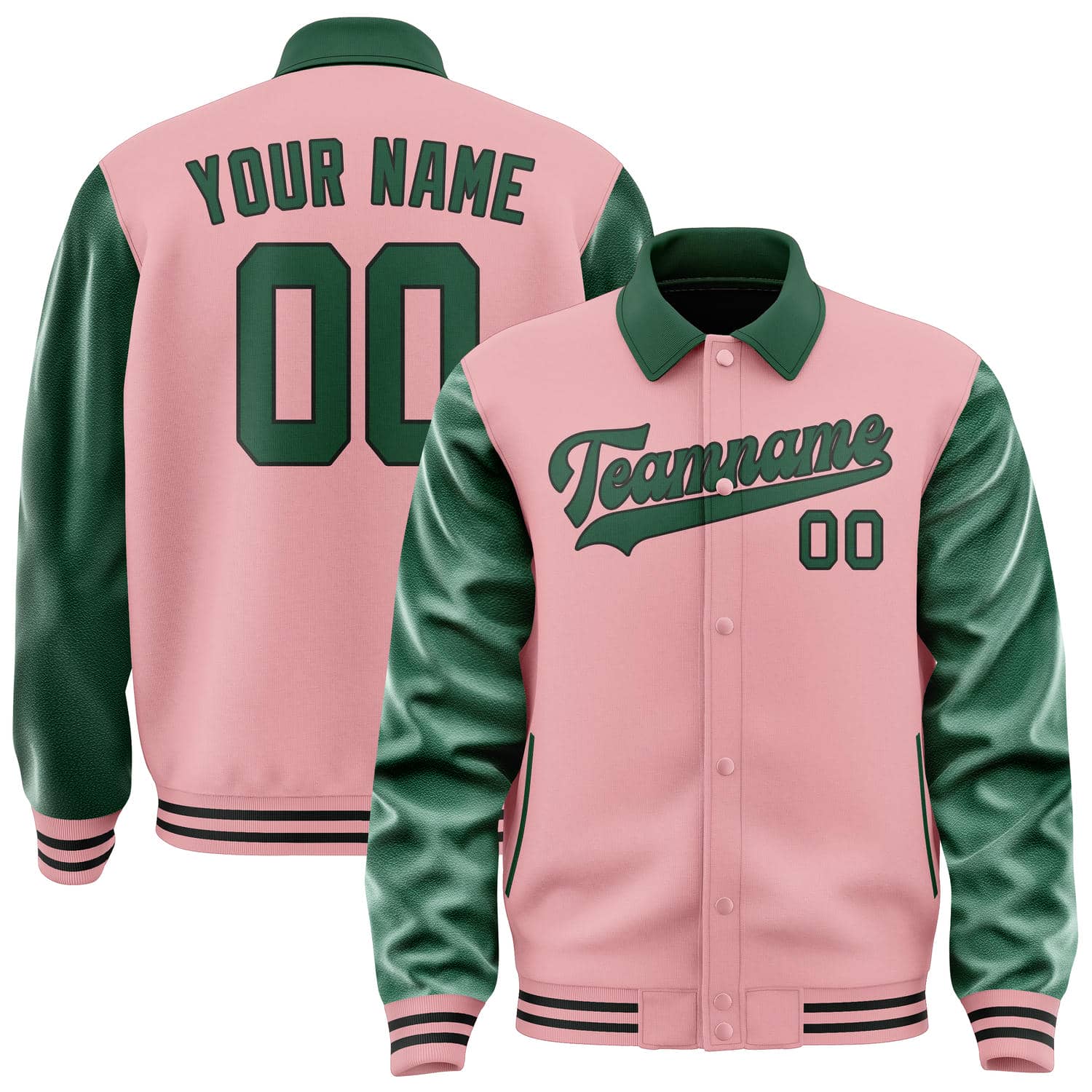Maßgeschneidertes Rosa Moosgrün Jacke