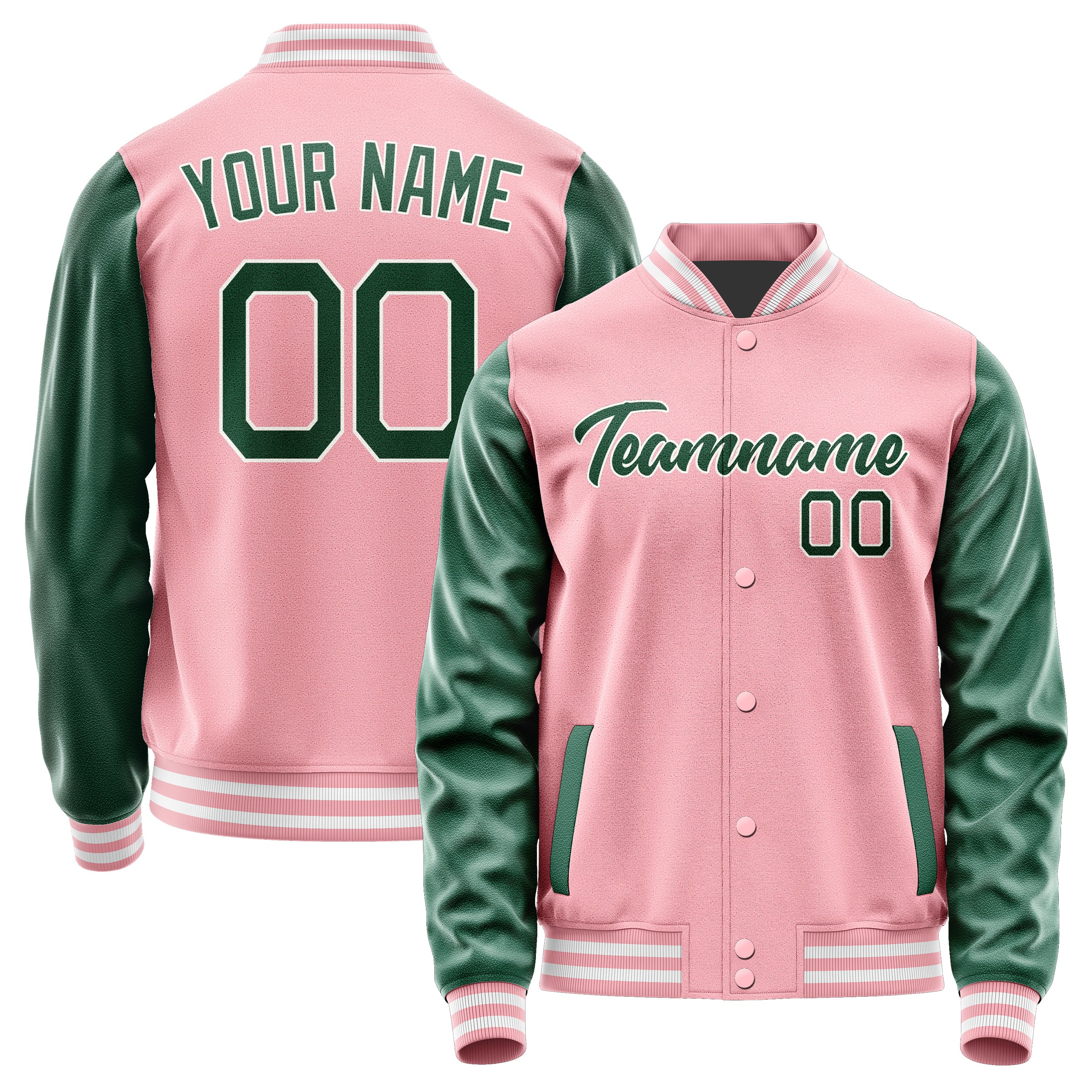 Maßgeschneidertes Rosa Moosgrün Jacke Ja2121052118B21805