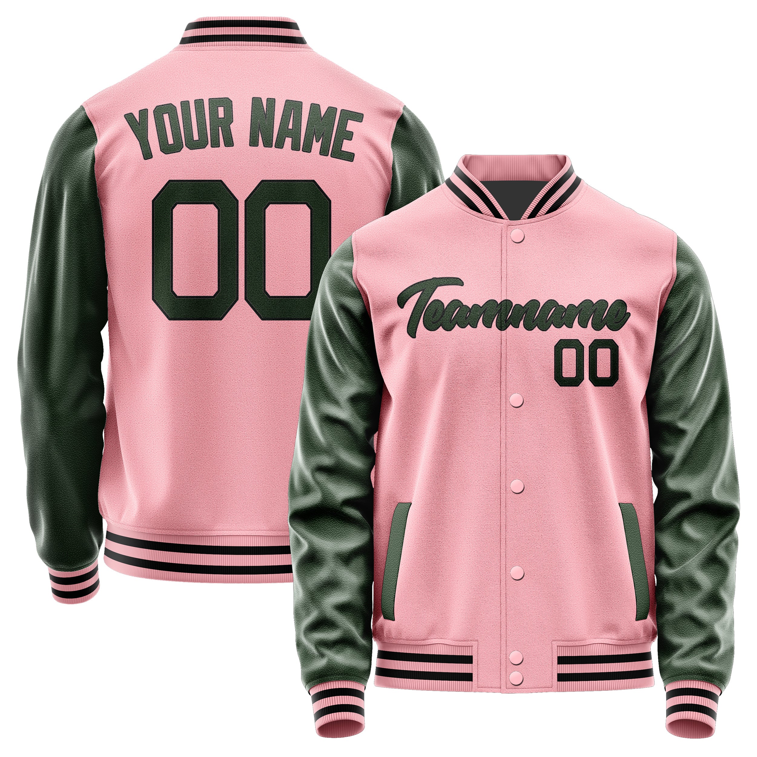 Maßgeschneidertes Rosa Tannengrün Jacke Ja2121062117B21706