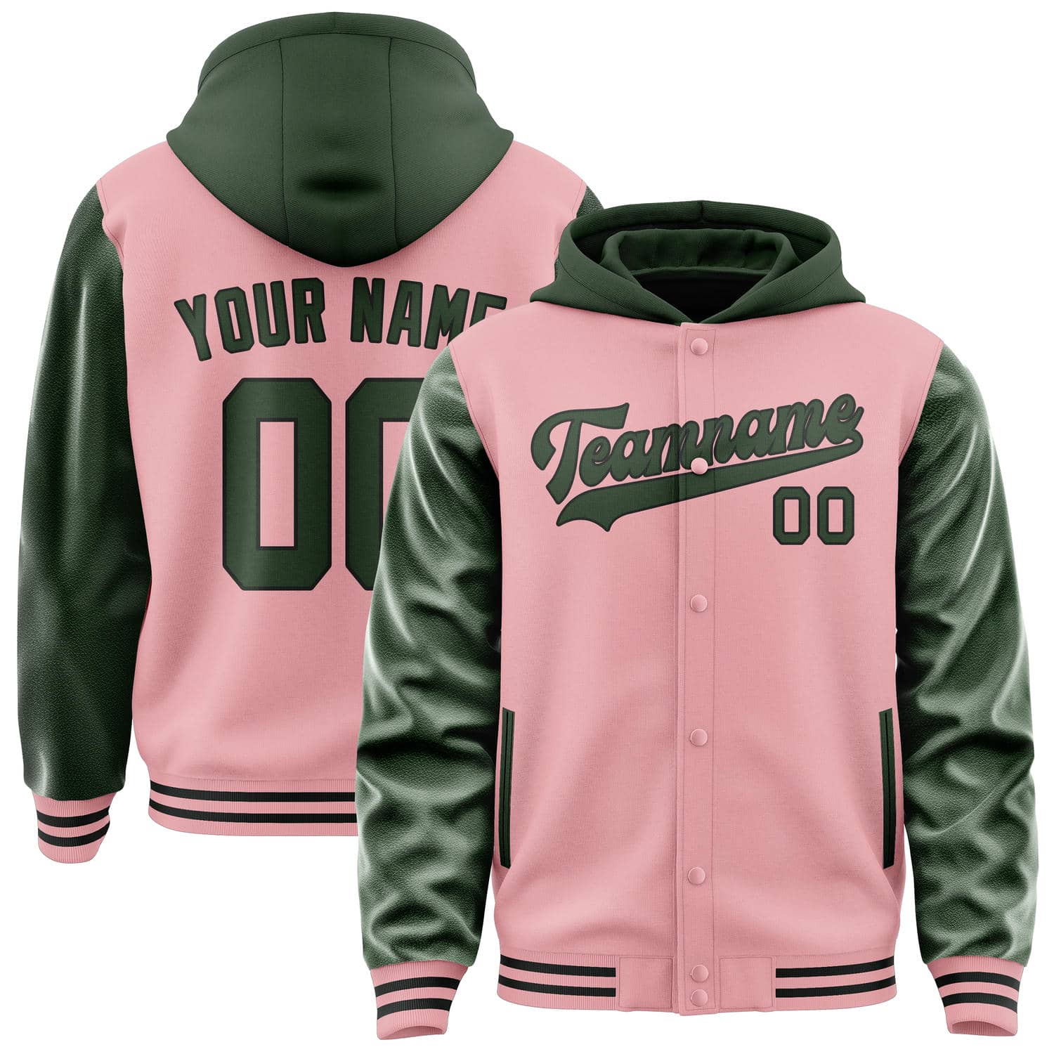 Maßgeschneidertes Rosa Tannengrün Jacke
