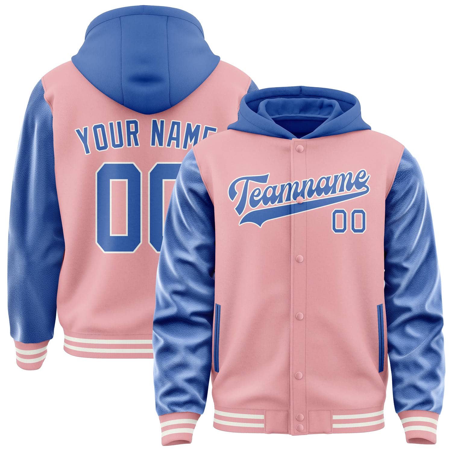 Maßgeschneidertes Rosa Himmelblau Jacke