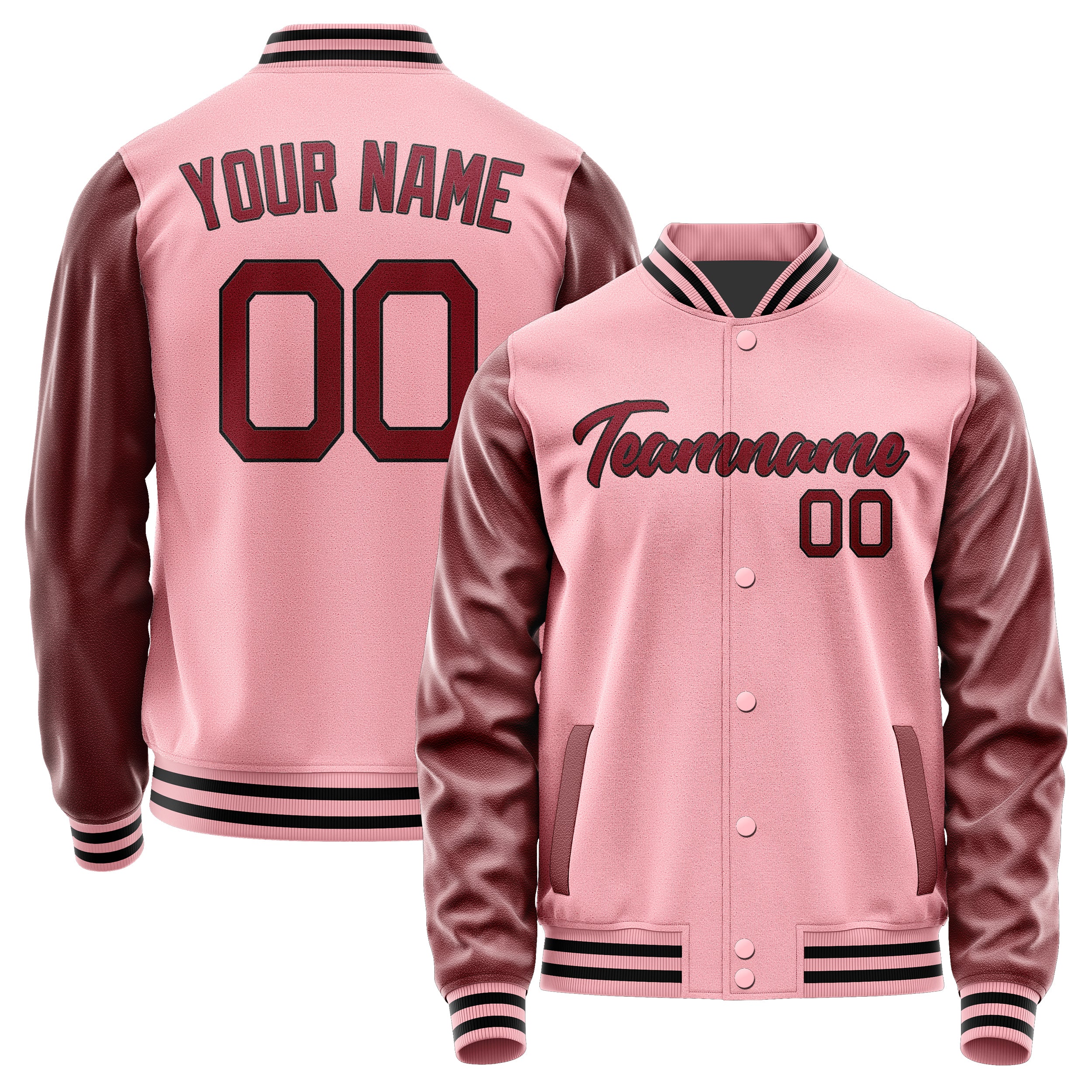 Maßgeschneidertes Rosa Karmesinrot Jacke Ja2121152117B21715
