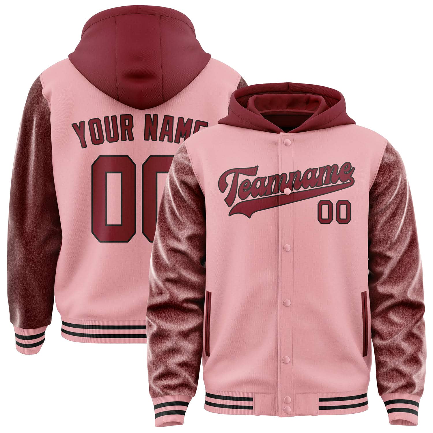 Maßgeschneidertes Rosa Karmesinrot Jacke JA212115211717151517