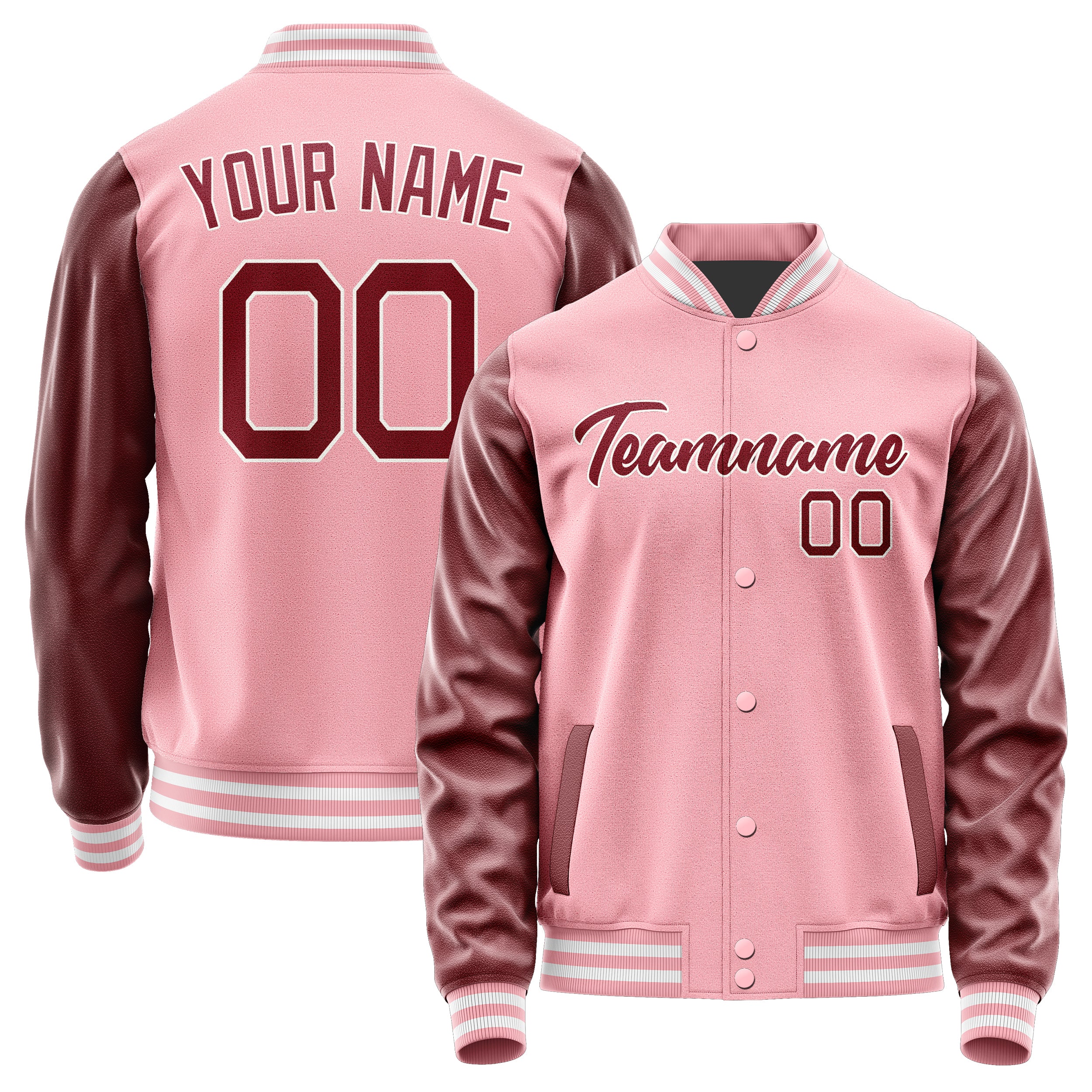 Maßgeschneidertes Rosa Karmesinrot Jacke Ja2121152118B21815