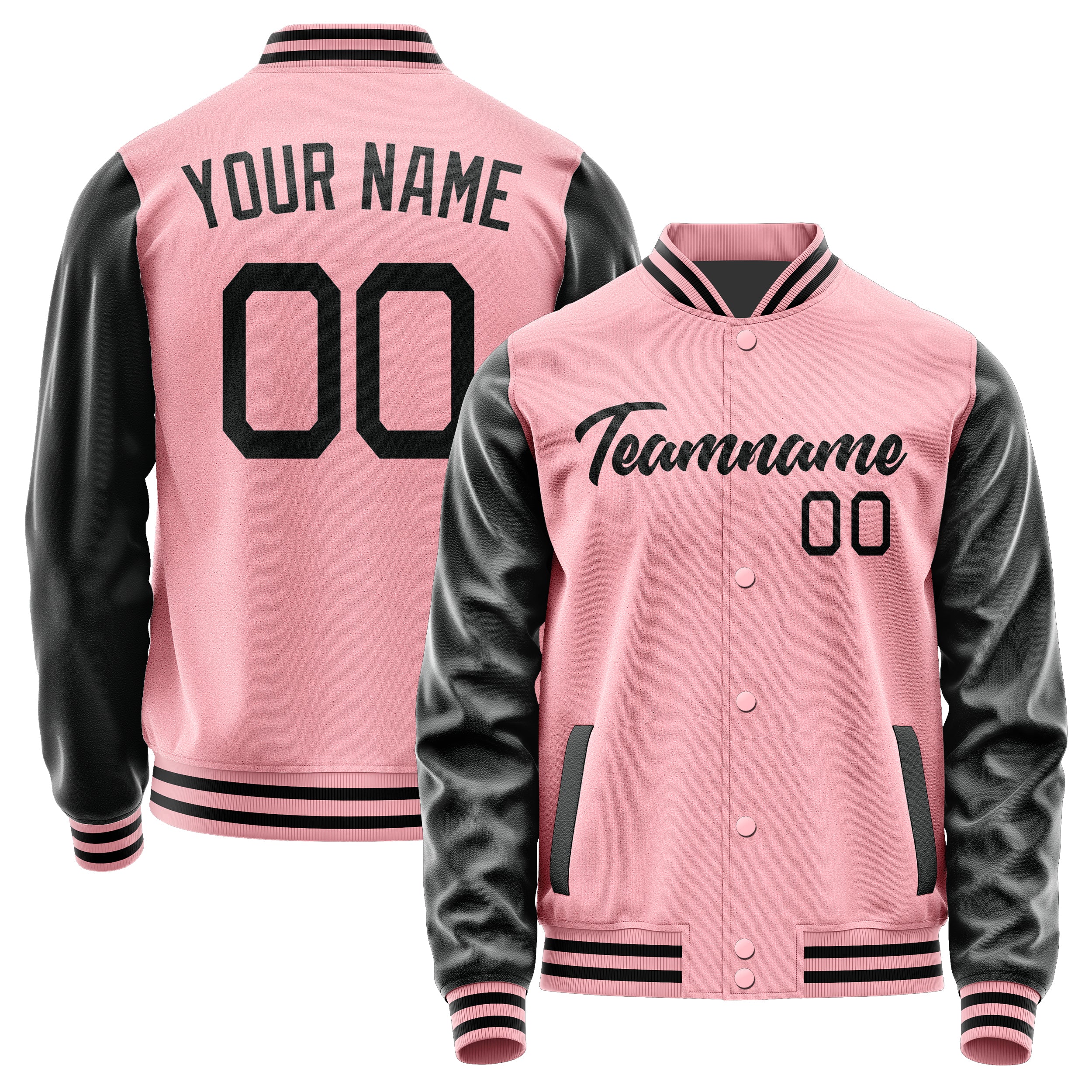 Maßgeschneidertes Rosa Schwarz Jacke Ja2121172117B21717