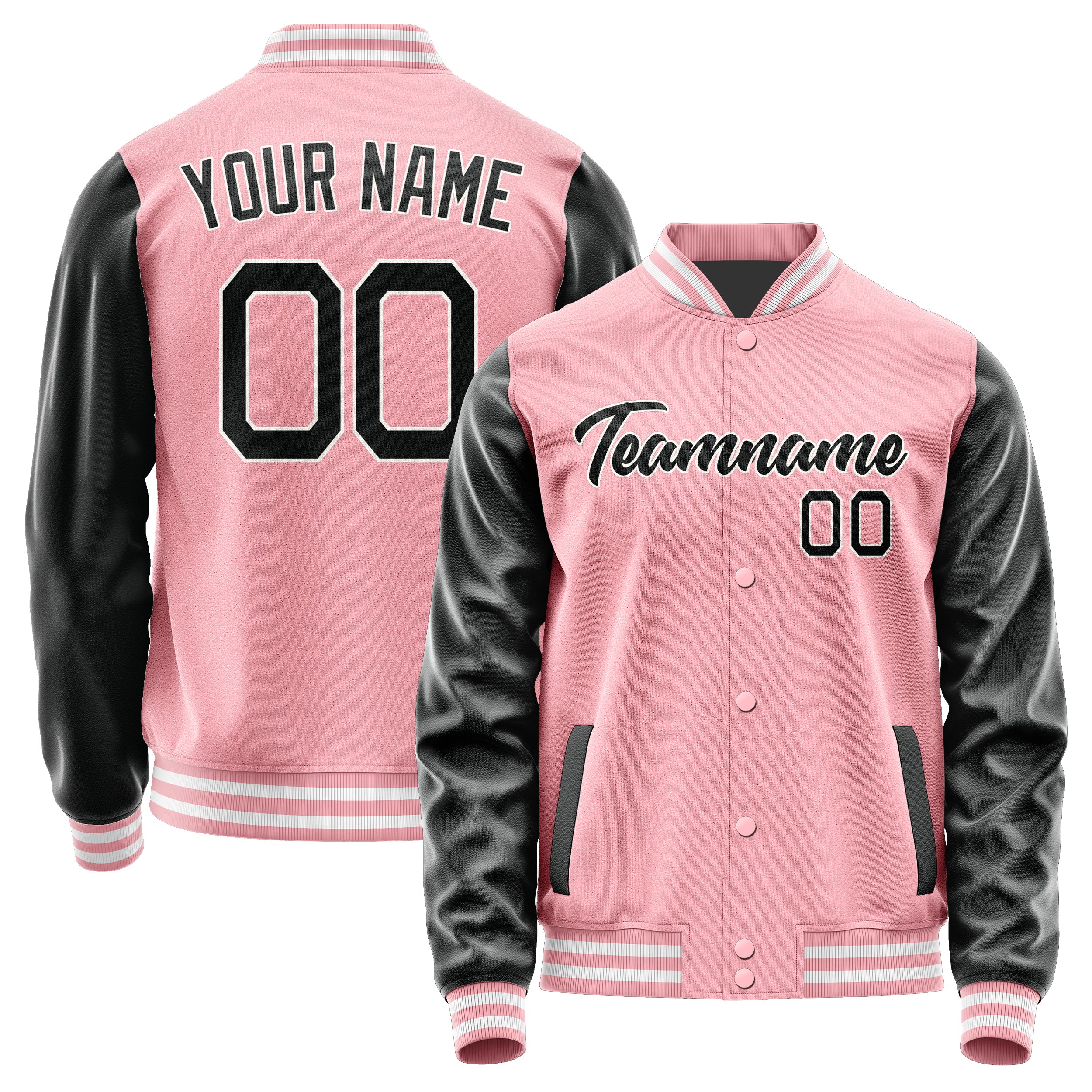 Maßgeschneidertes Rosa Schwarz Jacke Ja2121172118B21817