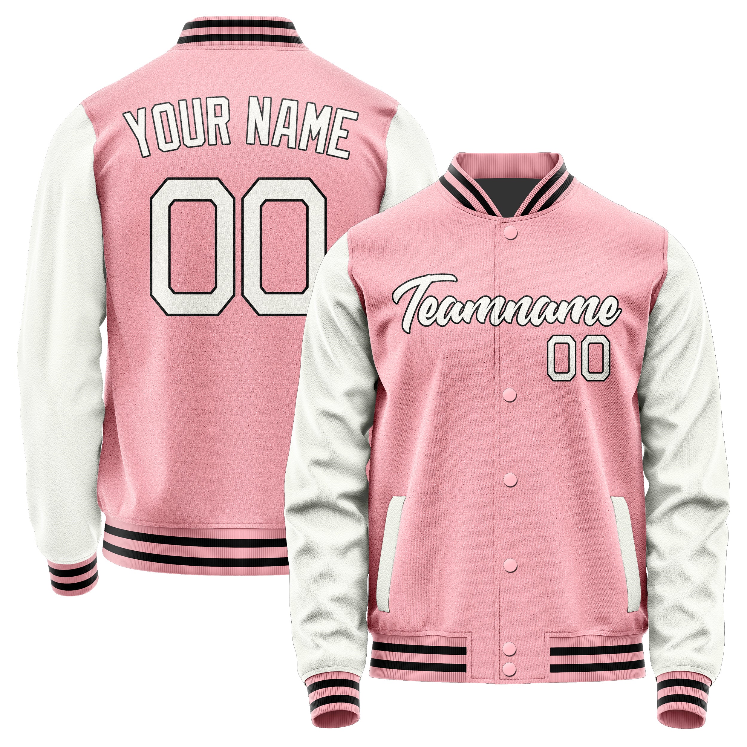 Maßgeschneidertes Rosa Weiß Jacke Ja2121182117B21718