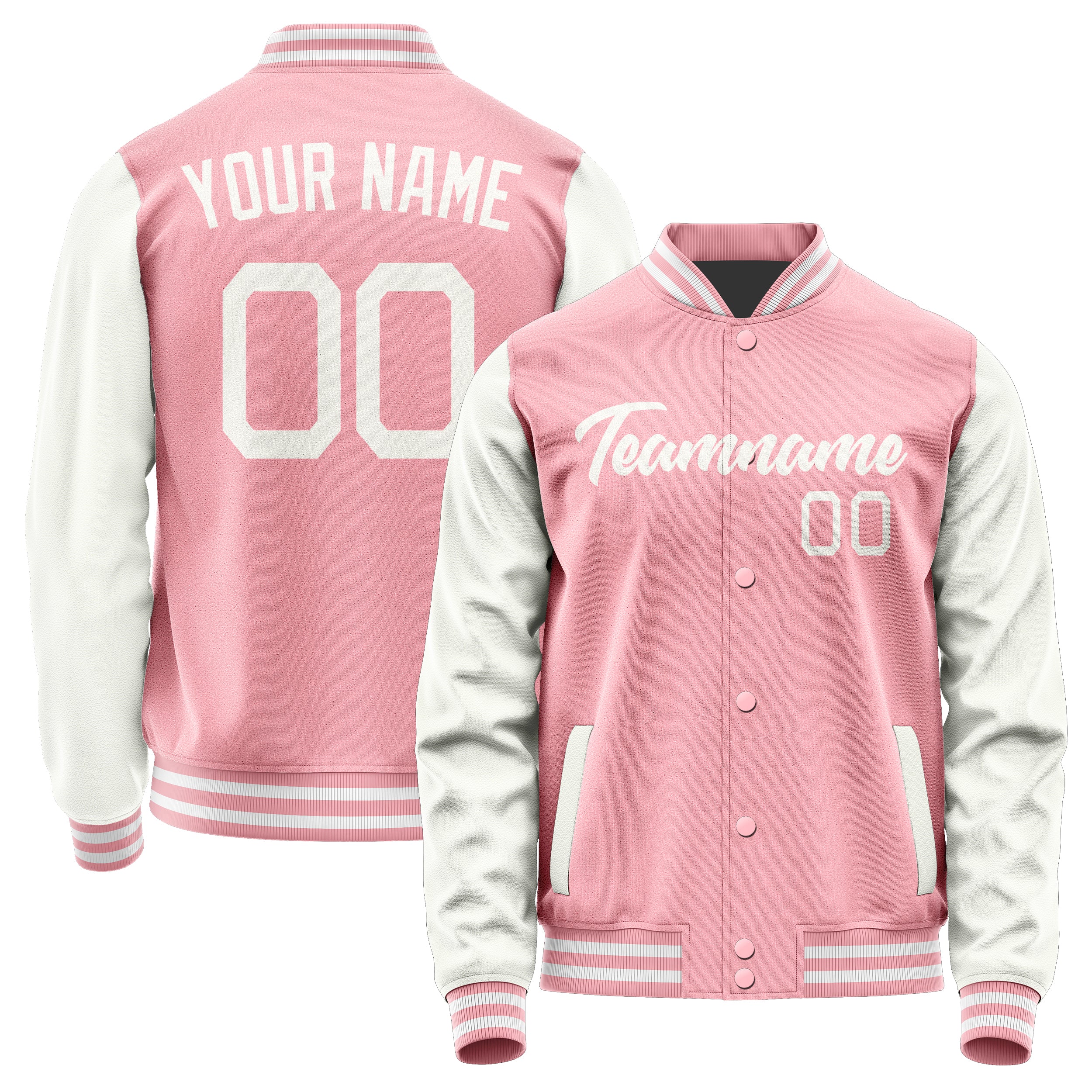 Maßgeschneidertes Rosa Weiß Jacke Ja2121182118B21818