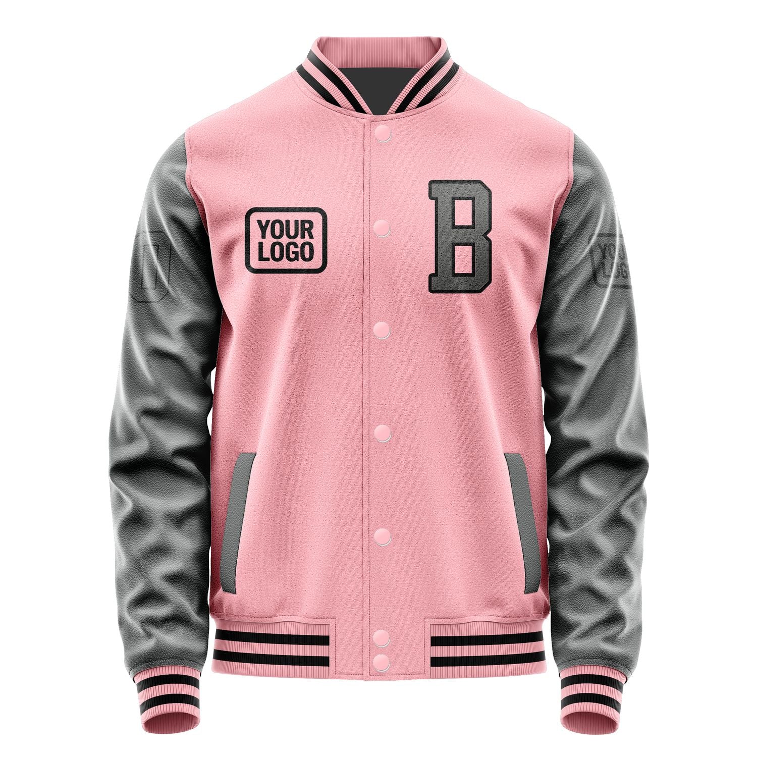 Maßgeschneidertes Rosa Dunkelgrau Jacke JA212120211717202017