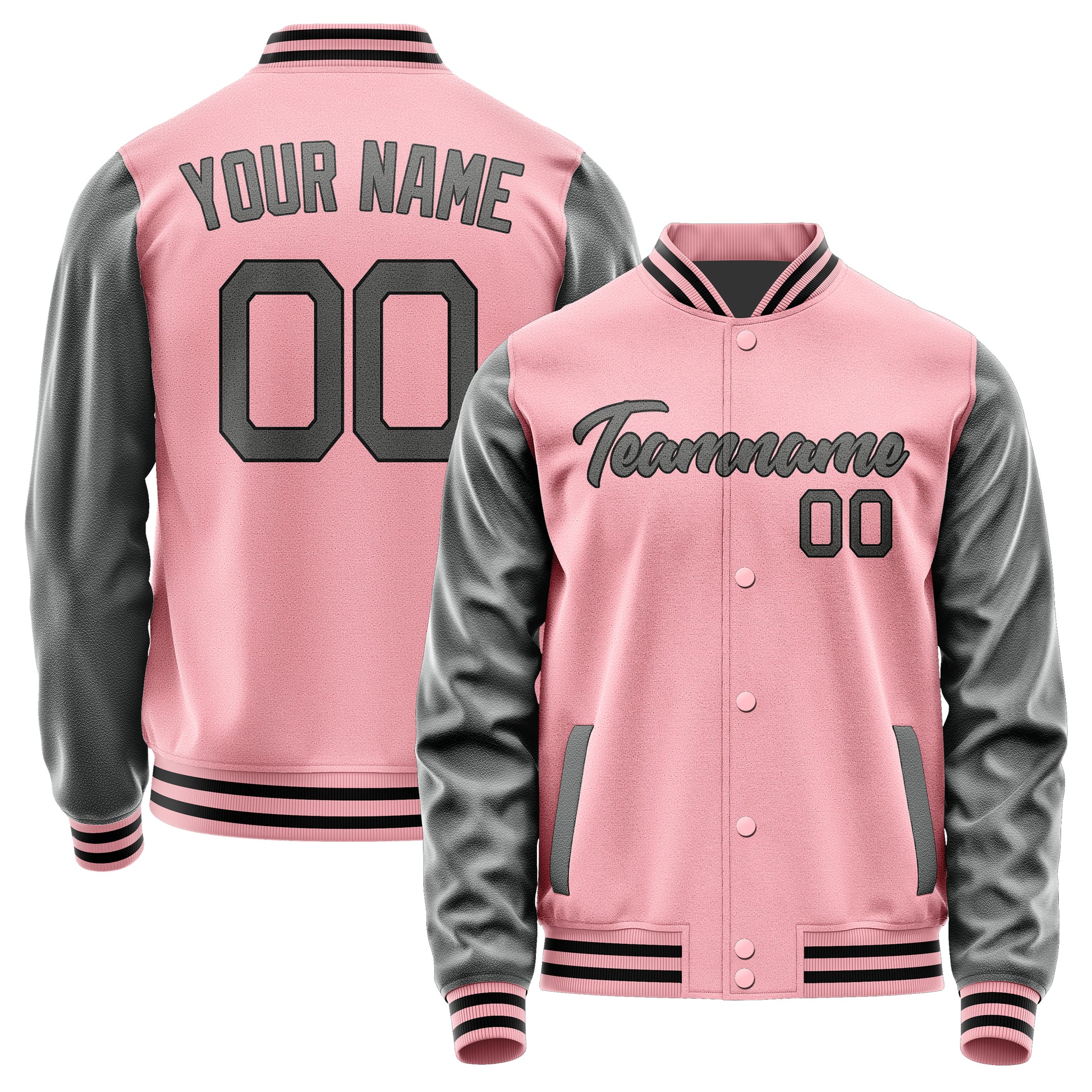 Maßgeschneidertes Rosa Dunkelgrau Jacke Ja2121202117B21720