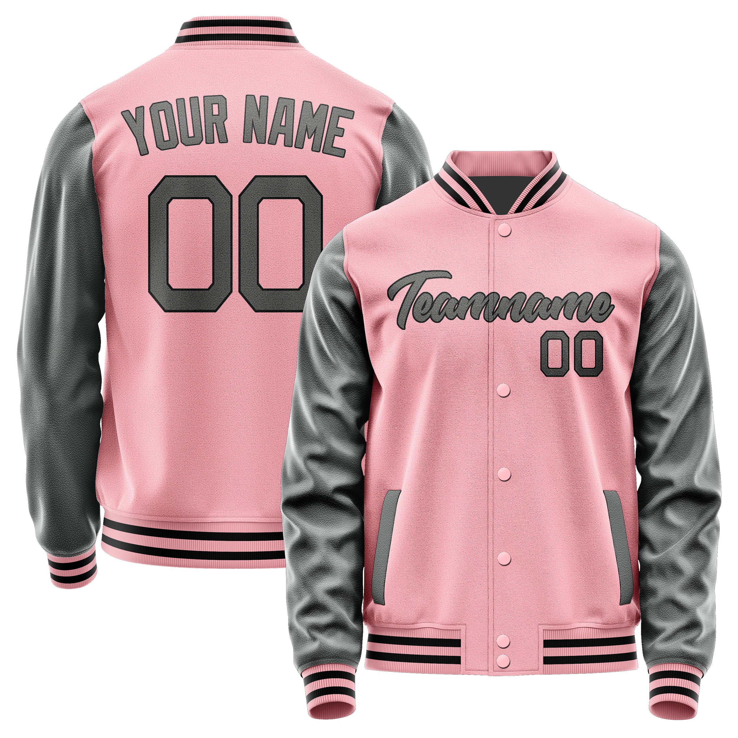 Maßgeschneidertes Rosa Dunkelgrau Jacke Ja2121202117B21720