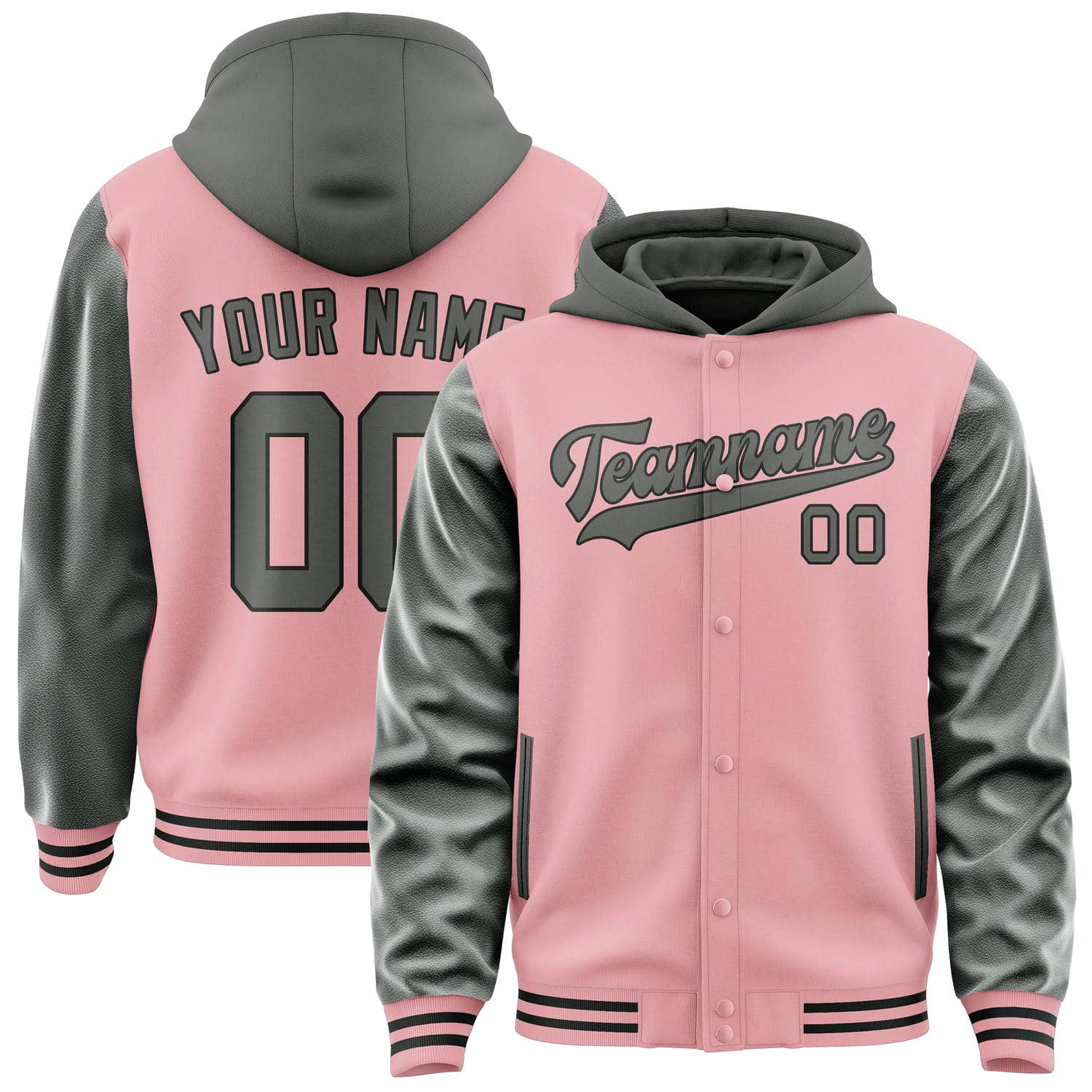 Maßgeschneidertes Rosa Dunkelgrau Jacke JA212120211717202017