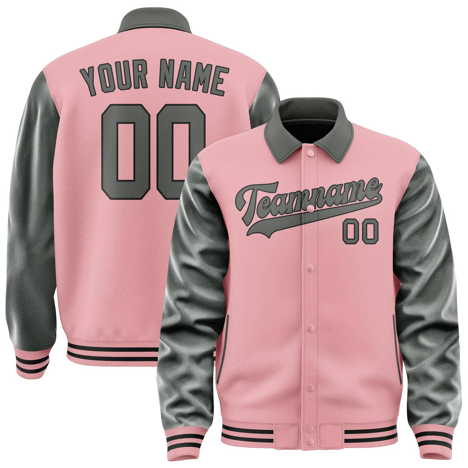 Maßgeschneidertes Rosa Dunkelgrau Jacke JA212120211717202017