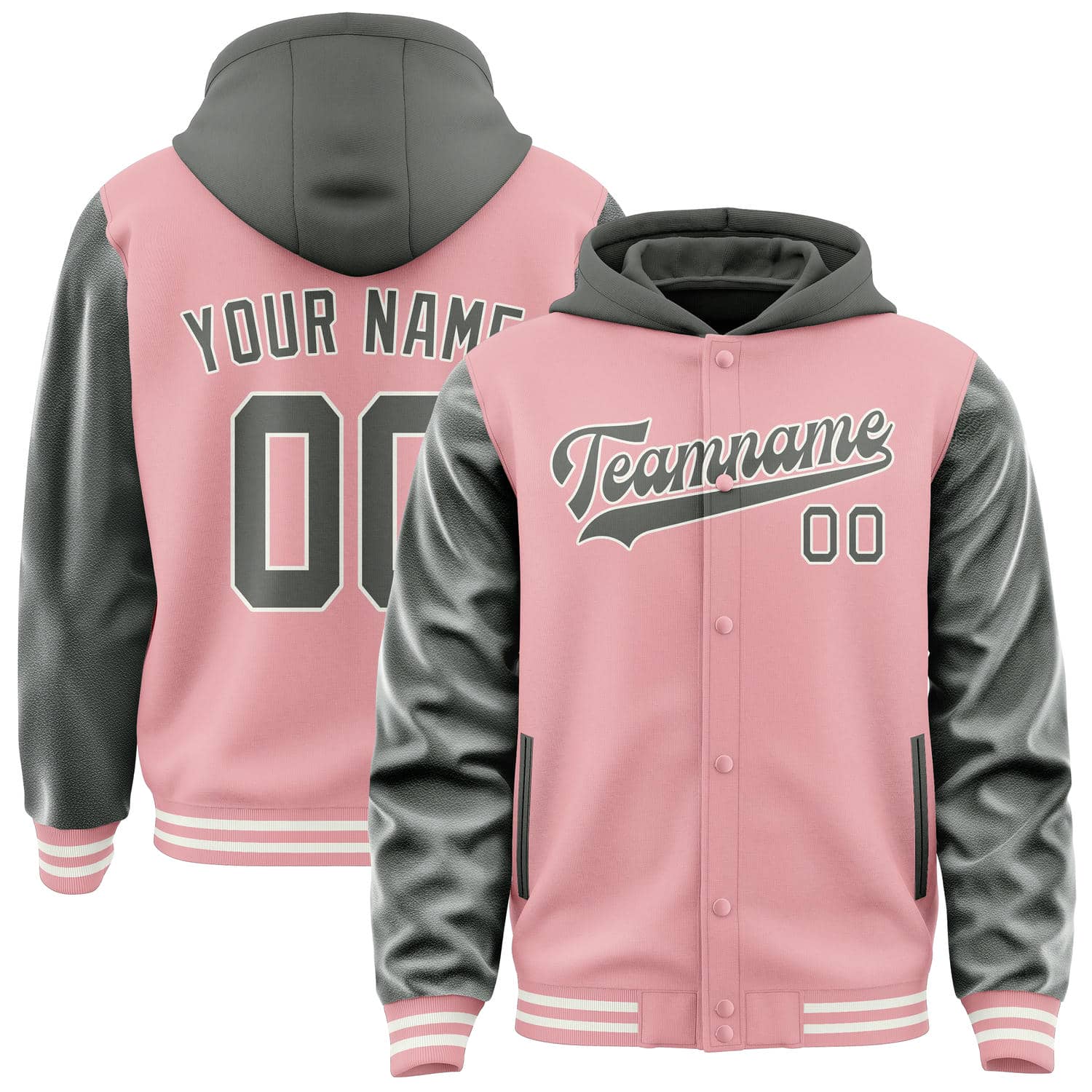 Maßgeschneidertes Rosa Dunkelgrau Jacke JA212120211818202018