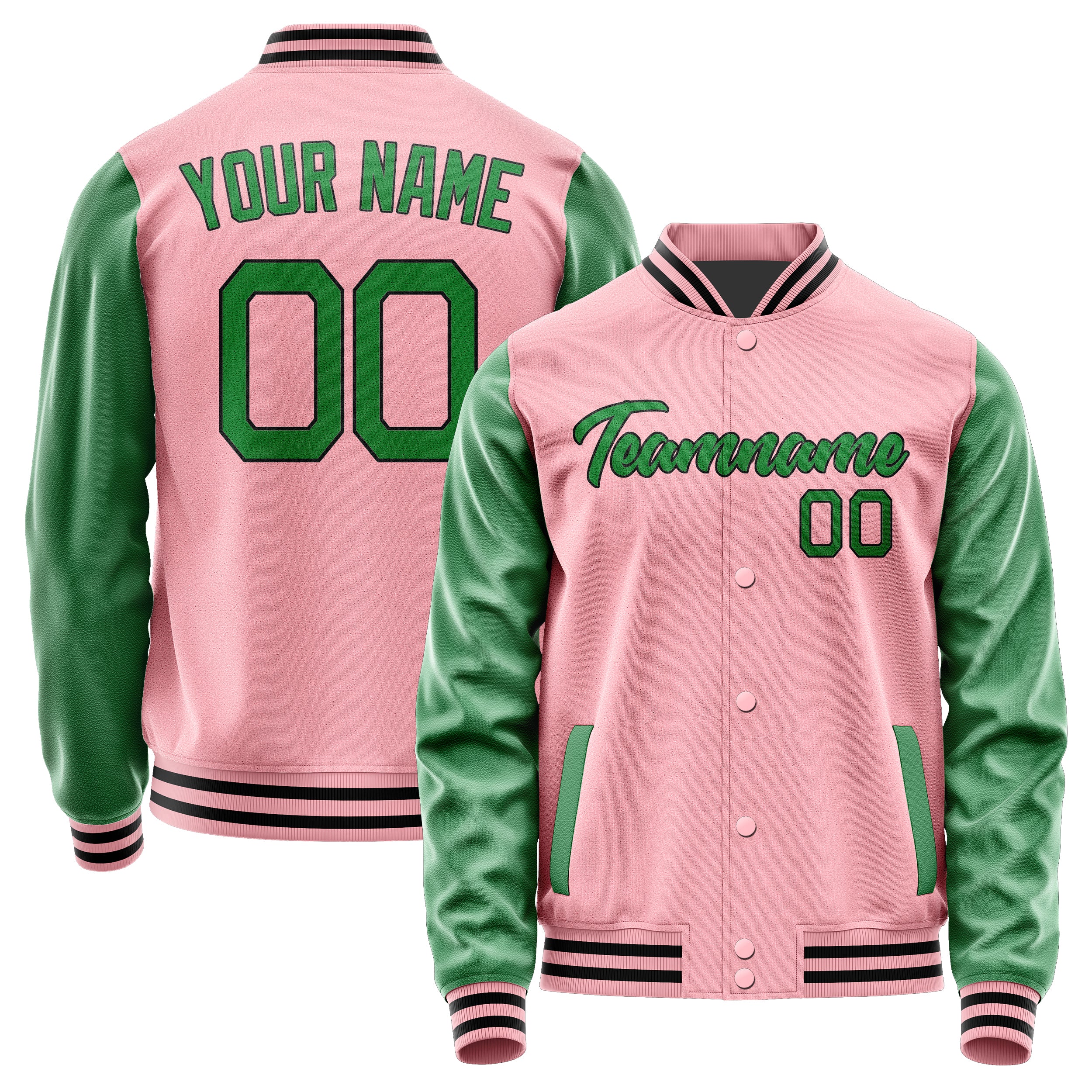 Maßgeschneidertes Rosa Smaragdgrün Jacke Ja2121242117B21724