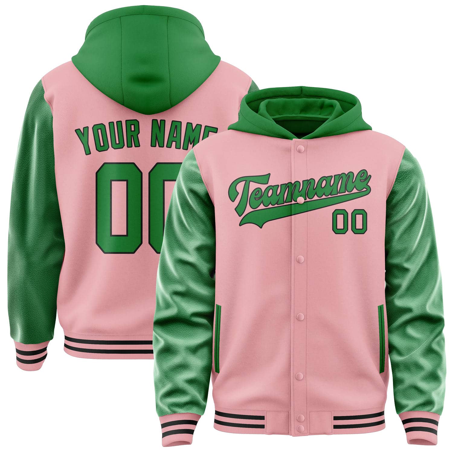 Maßgeschneidertes Rosa Smaragdgrün Jacke JA212124211717242417