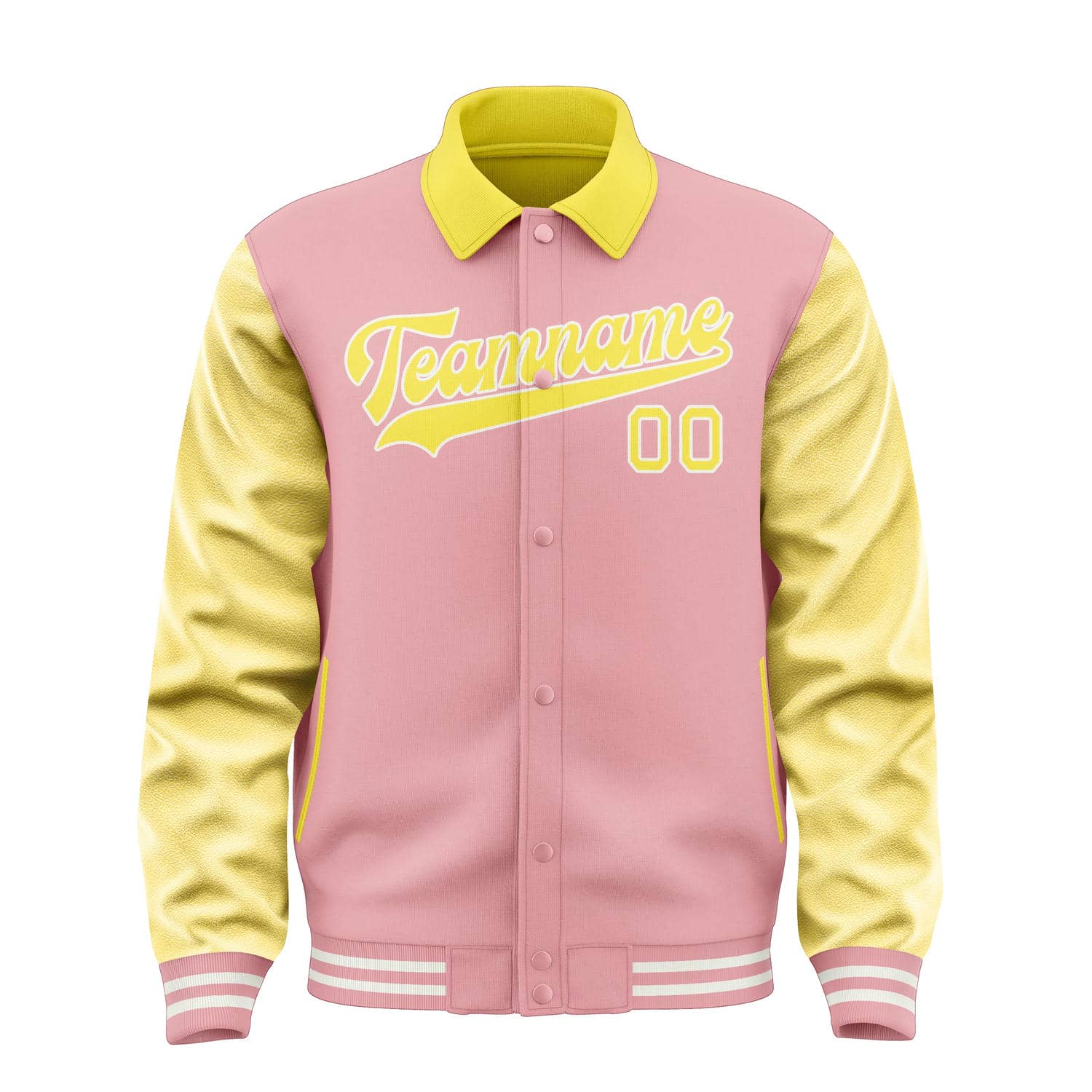 Maßgeschneidertes Rosa Blassgelb Jacke