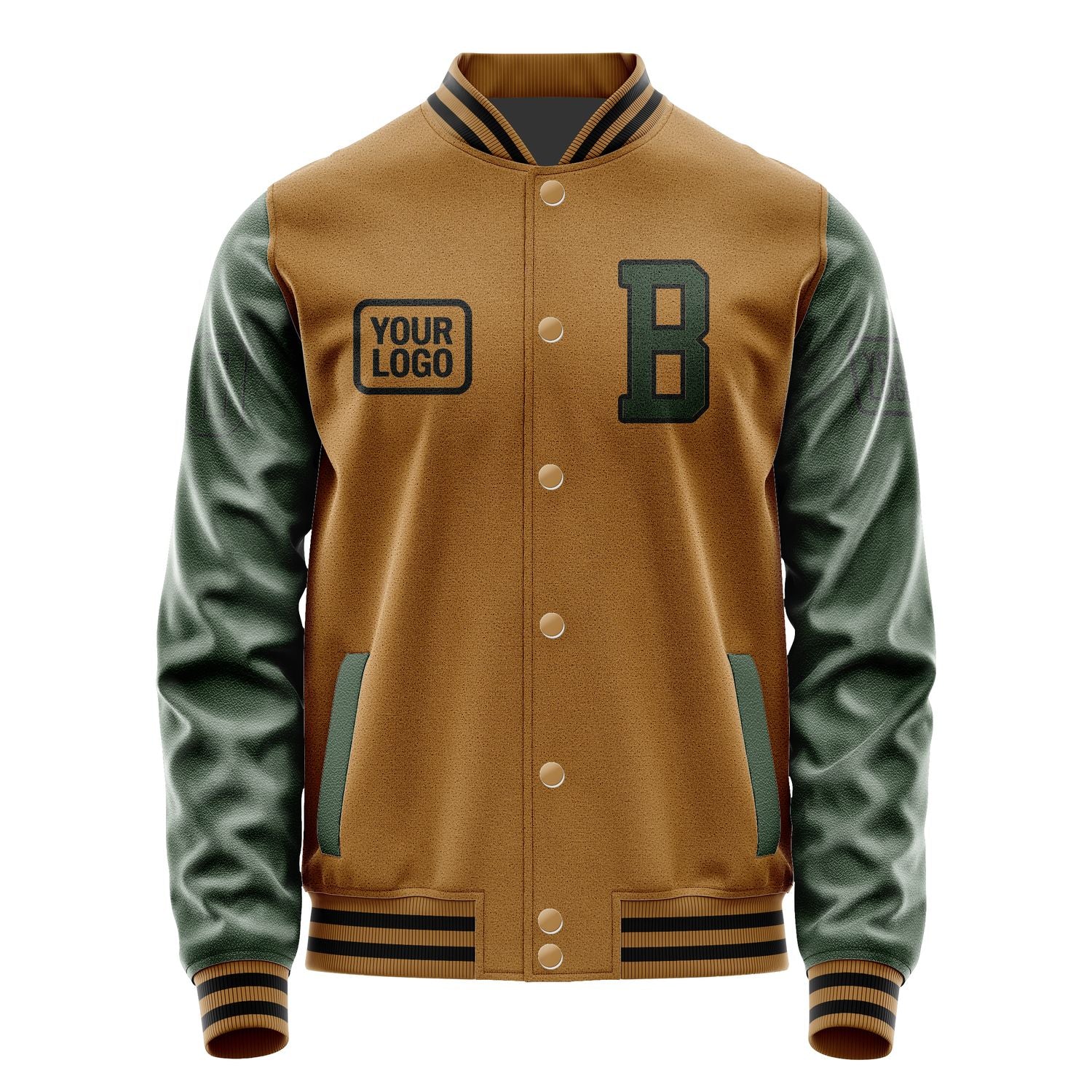 Maßgeschneidertes Khaki Tannengrün Jacke JA222206221717060617