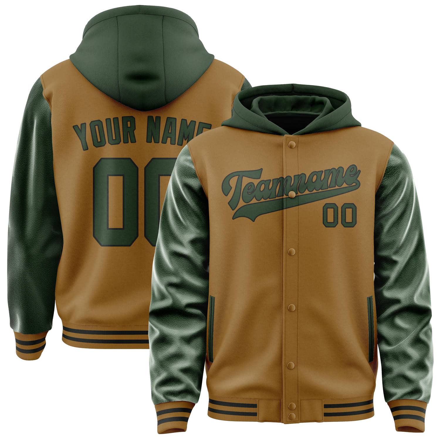 Maßgeschneidertes Khaki Tannengrün Jacke JA222206221717060617