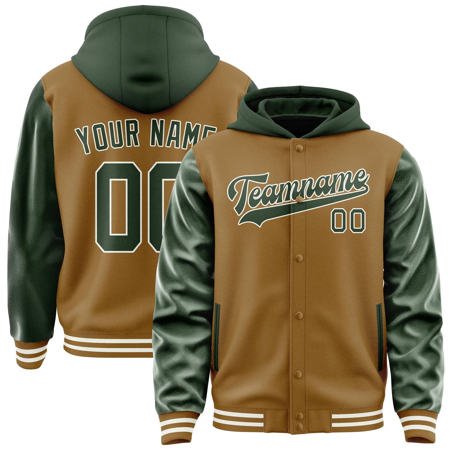 Maßgeschneidertes Khaki Tannengrün Jacke JA222206221818060618
