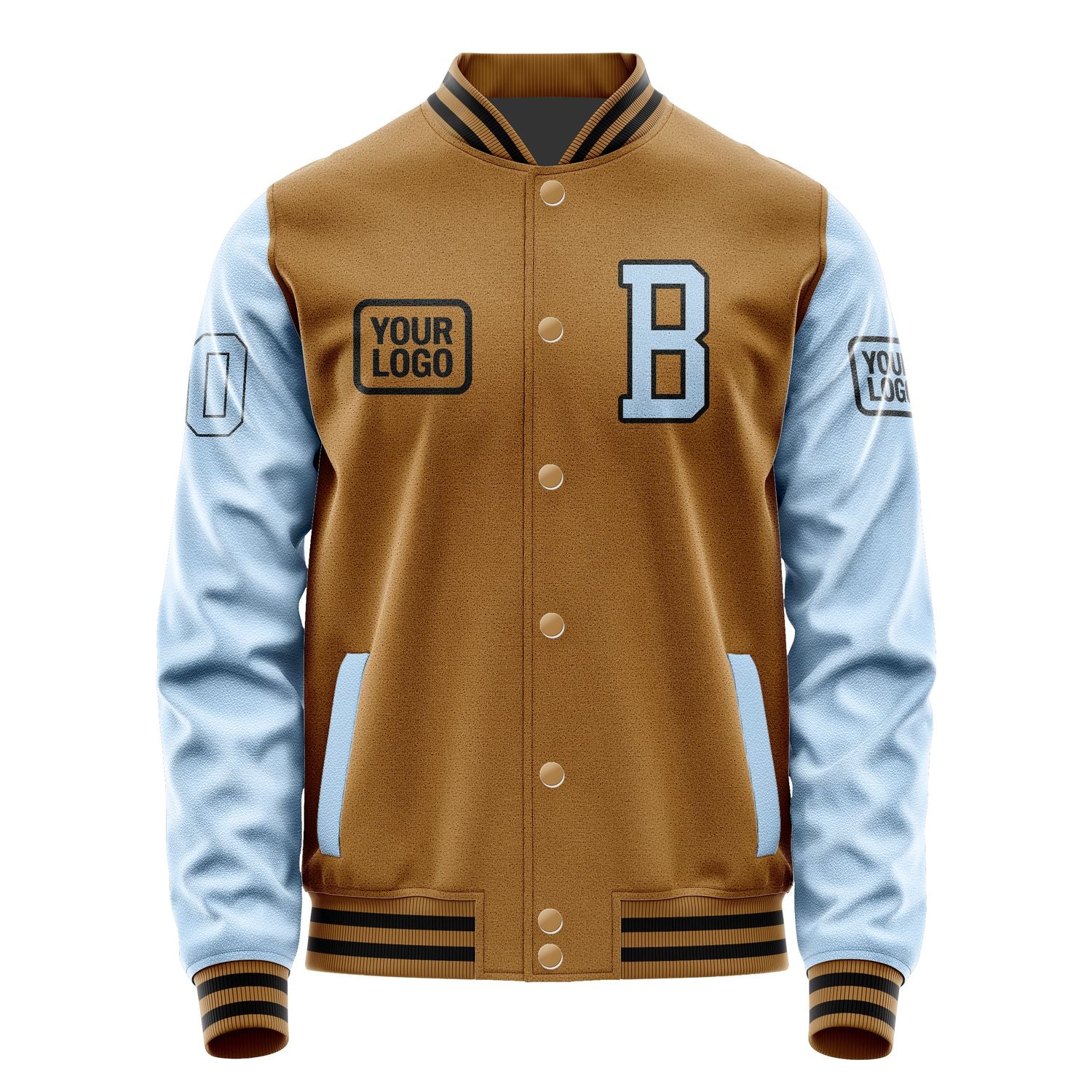 Maßgeschneidertes Khaki Hellblau Jacke JA222208221717080817