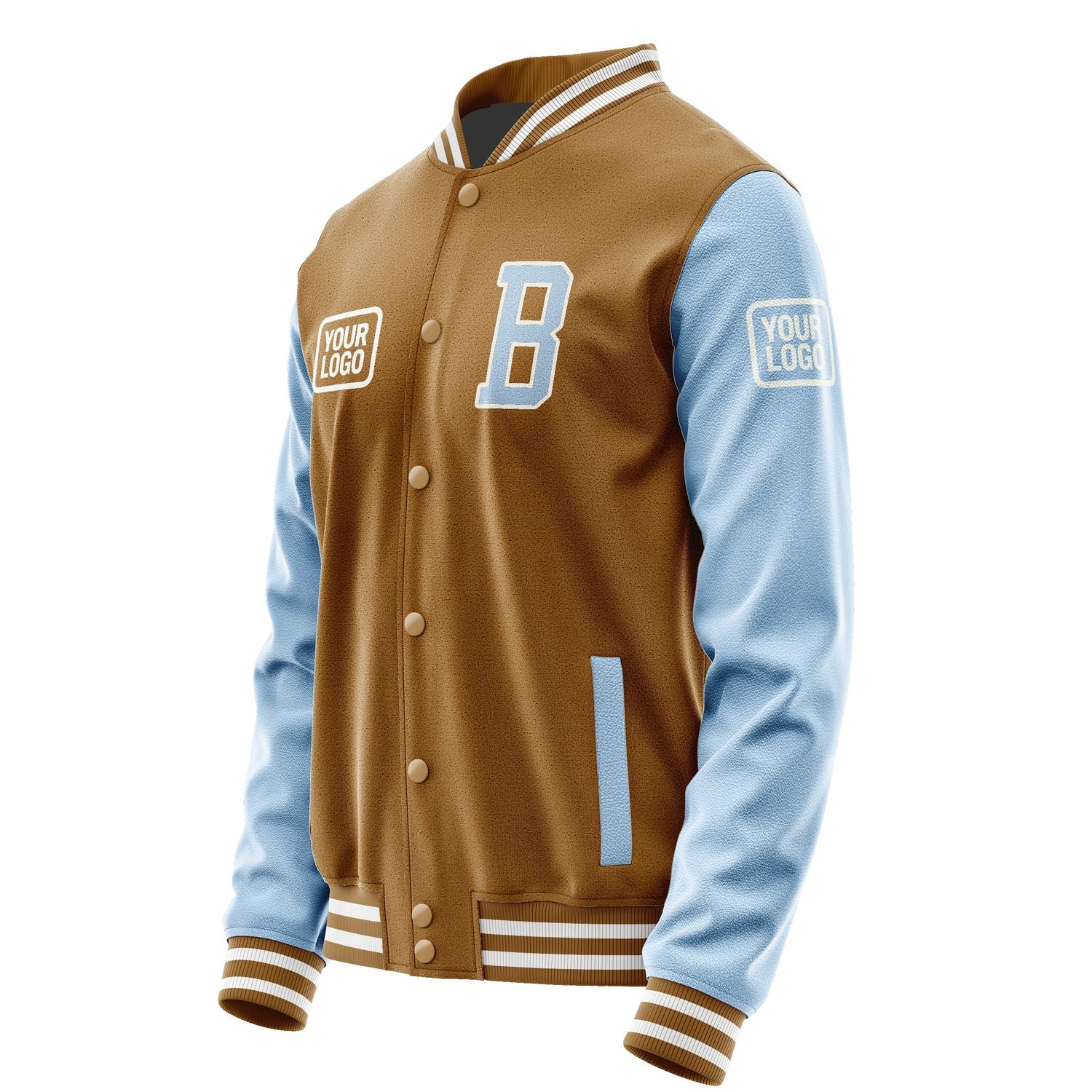 Maßgeschneidertes Khaki Hellblau Jacke JA222208221818080818