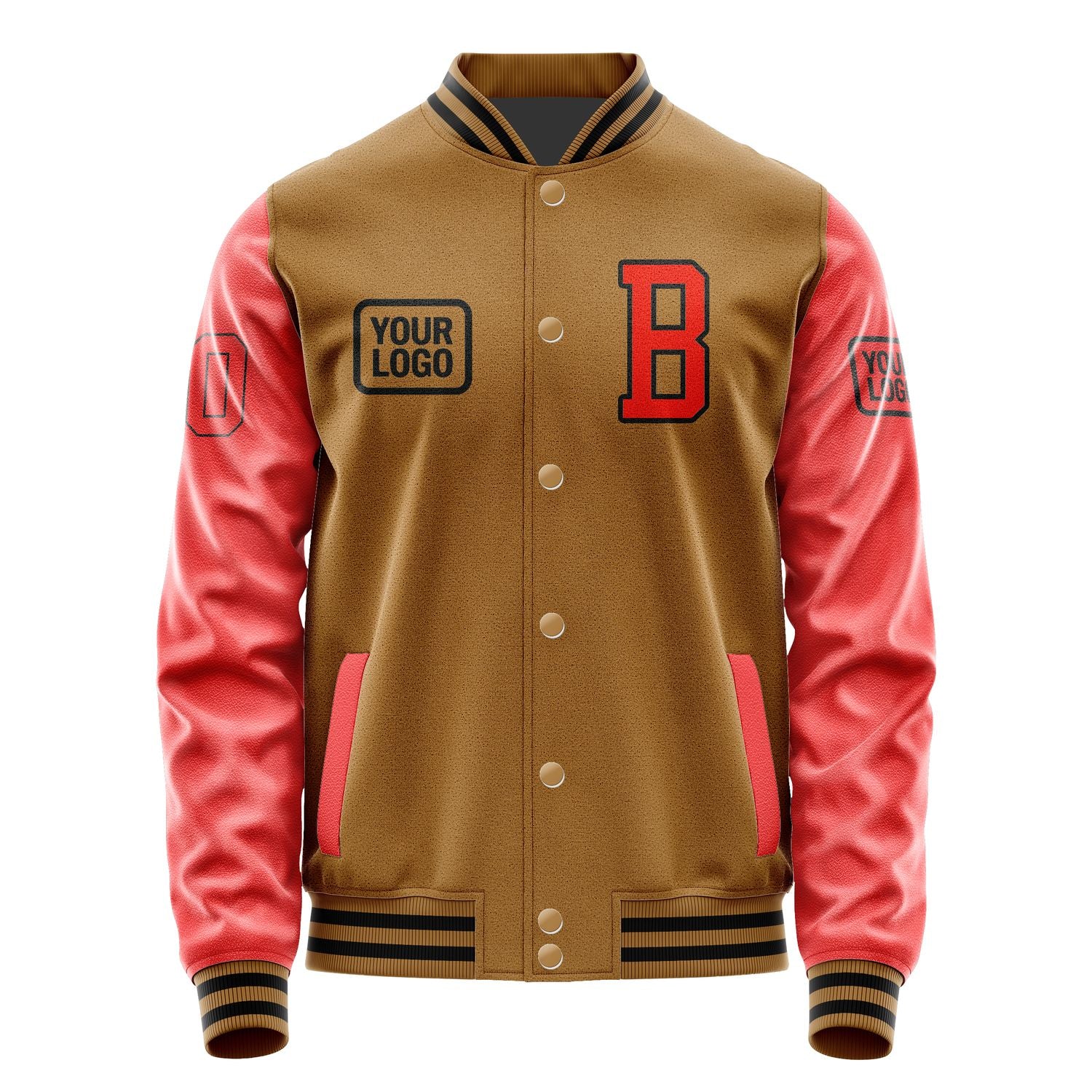 Maßgeschneidertes Khaki Orangerot Jacke JA222212221717121217