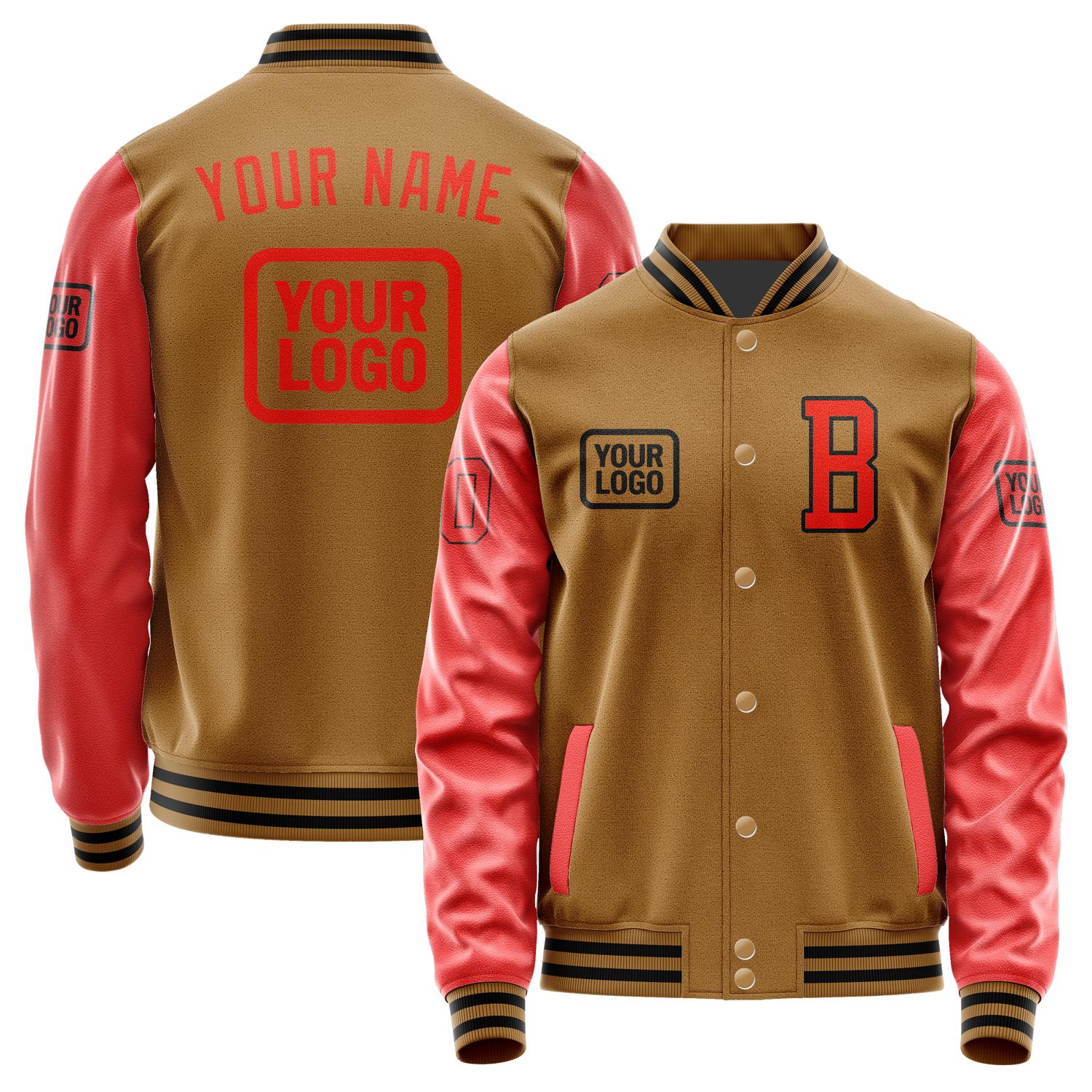 Maßgeschneidertes Khaki Orangerot Jacke JA222212221717121217
