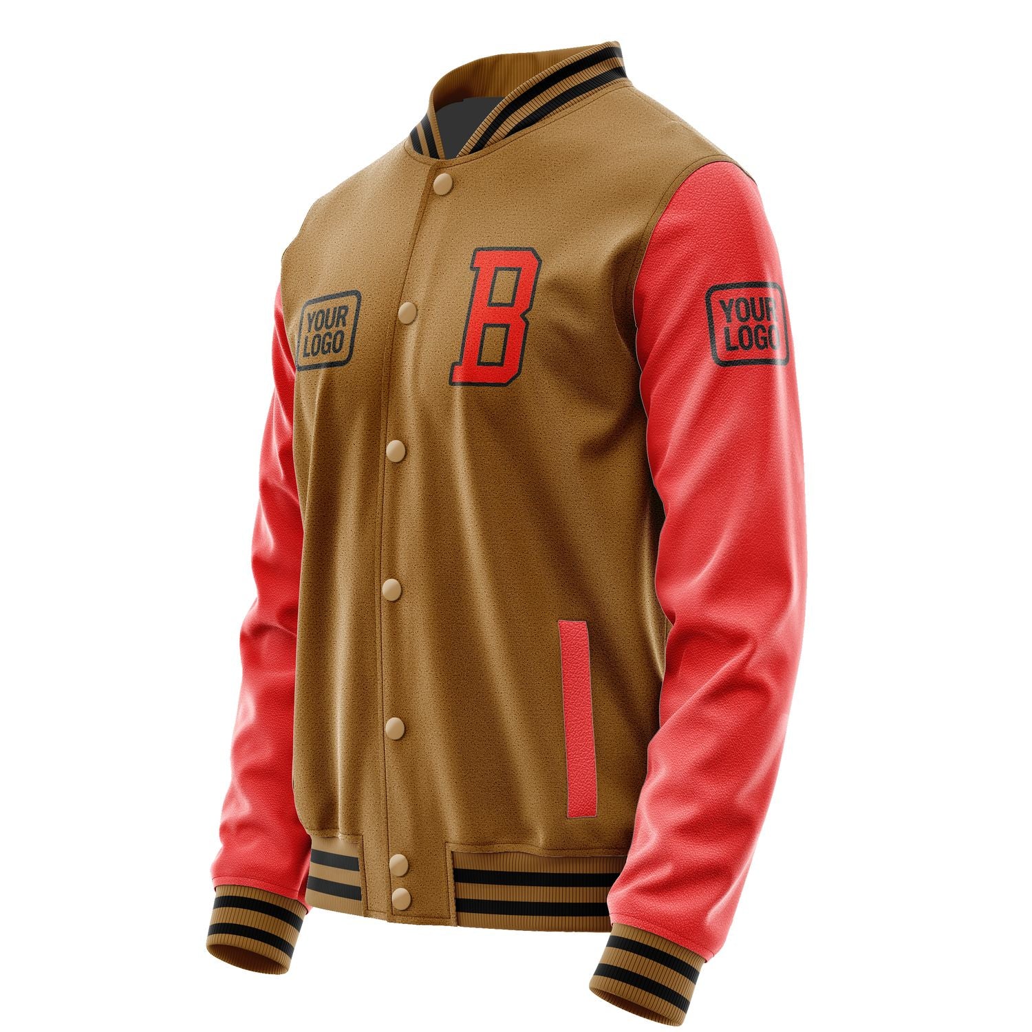Maßgeschneidertes Khaki Orangerot Jacke JA222212221717121217