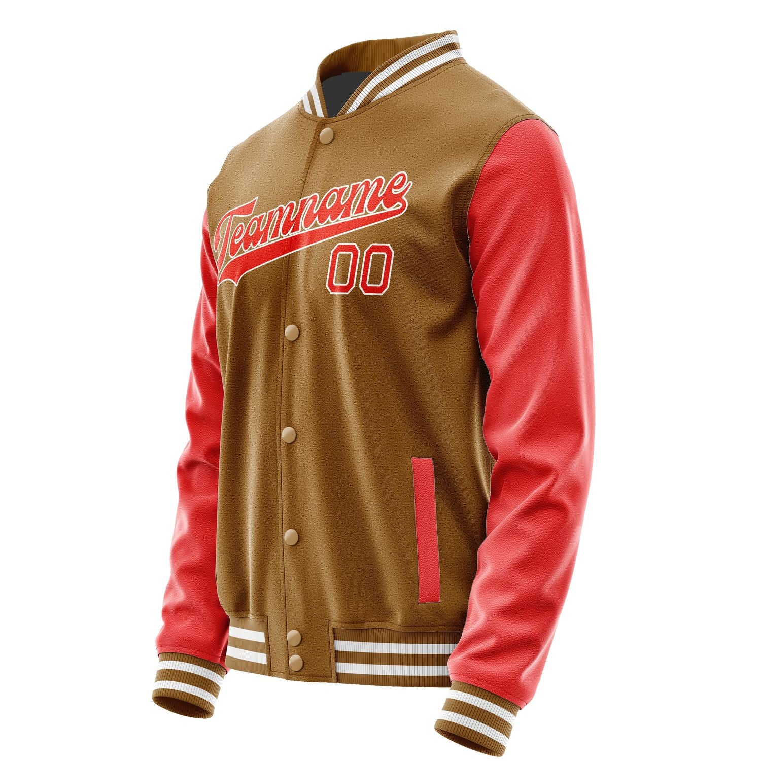 Maßgeschneidertes Khaki Orangerot Jacke JA2222122218B31812