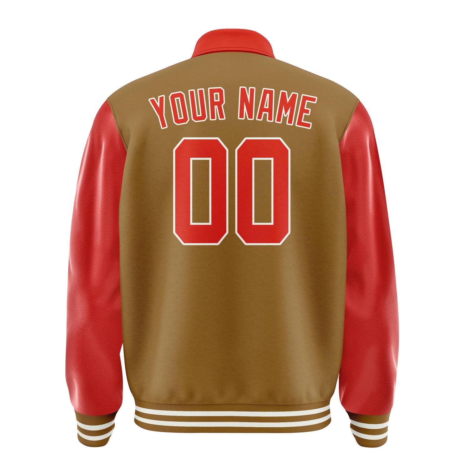 Maßgeschneidertes Khaki Orangerot Jacke