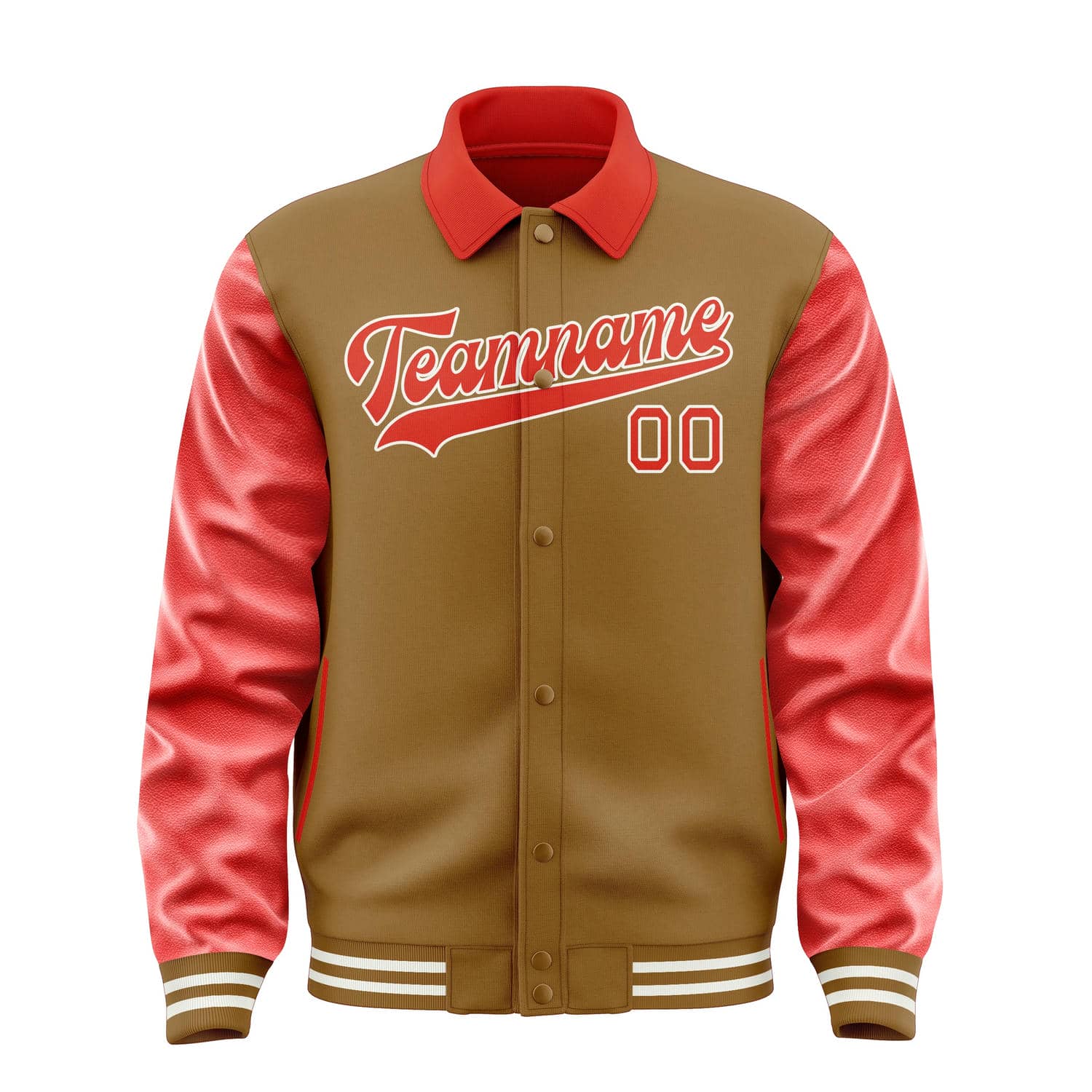 Maßgeschneidertes Khaki Orangerot Jacke