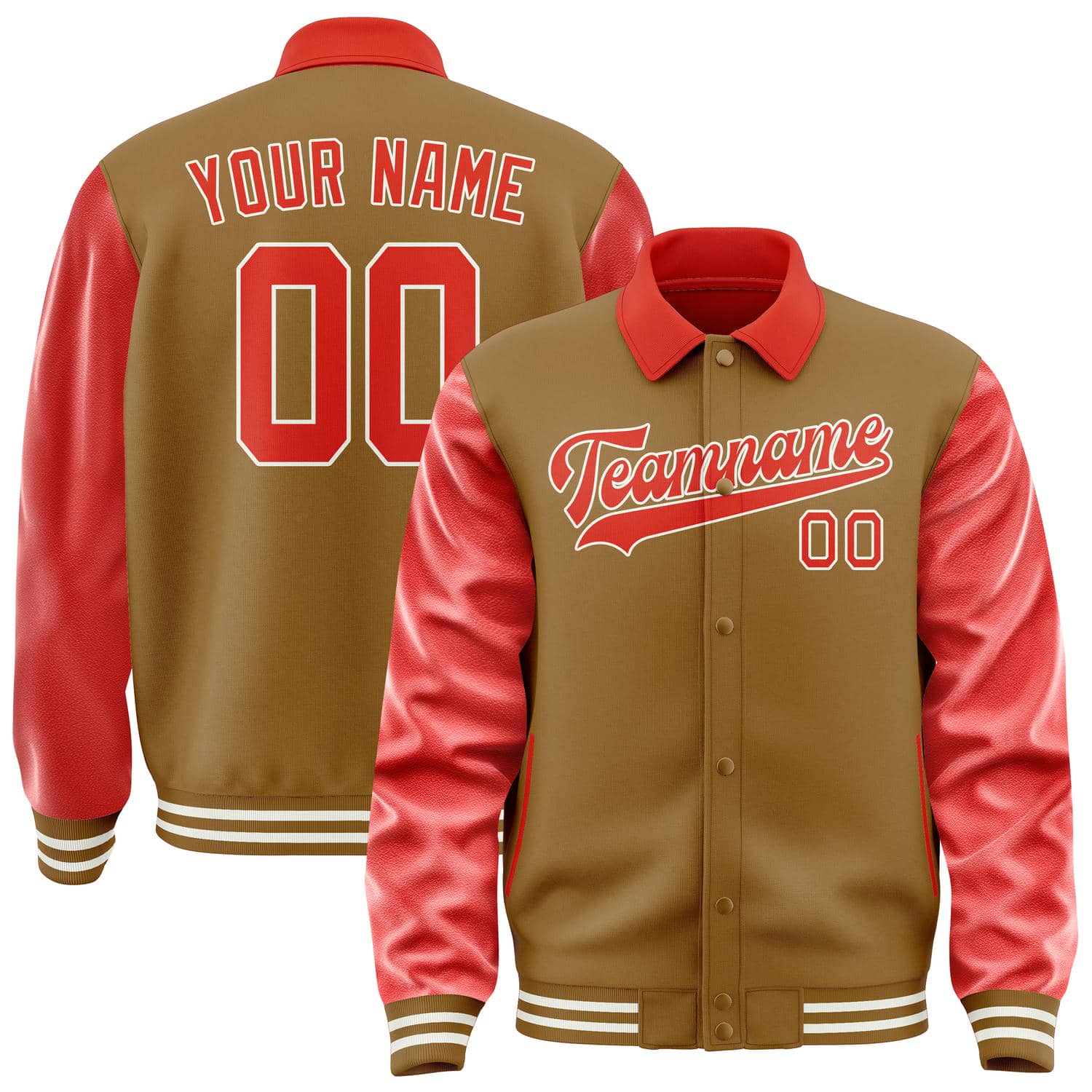 Maßgeschneidertes Khaki Orangerot Jacke JA222212221818121218