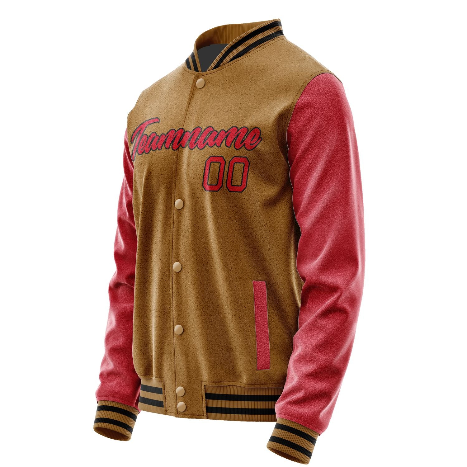 Maßgeschneidertes Khaki Rot Jacke JA2222142217B21714