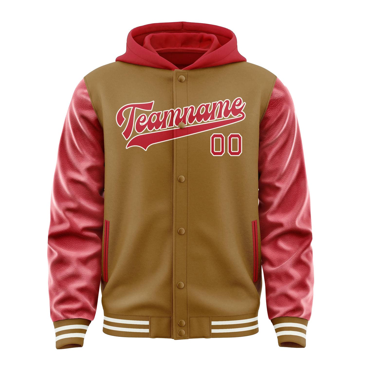 Maßgeschneidertes Khaki Rot Jacke