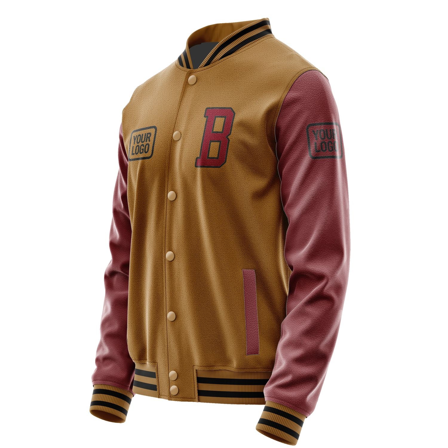 Maßgeschneidertes Khaki Karmesinrot Jacke JA222215221717151517
