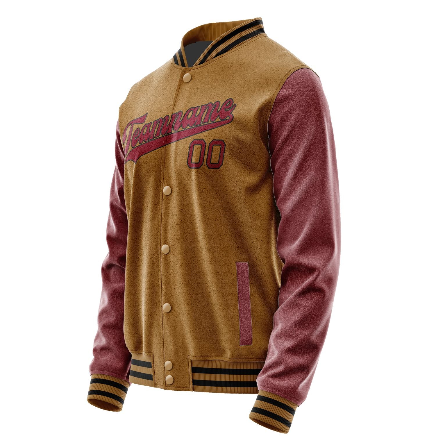 Maßgeschneidertes Khaki Karmesinrot Jacke JA2222152217B31715