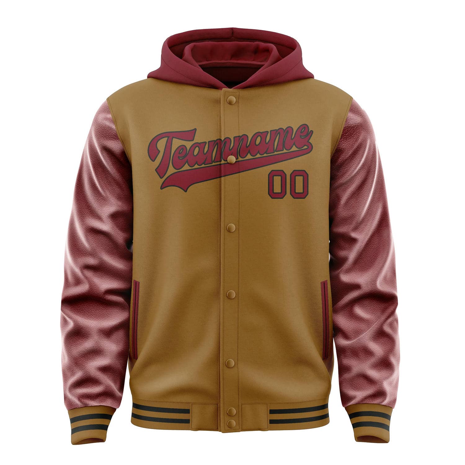 Maßgeschneidertes Khaki Karmesinrot Jacke