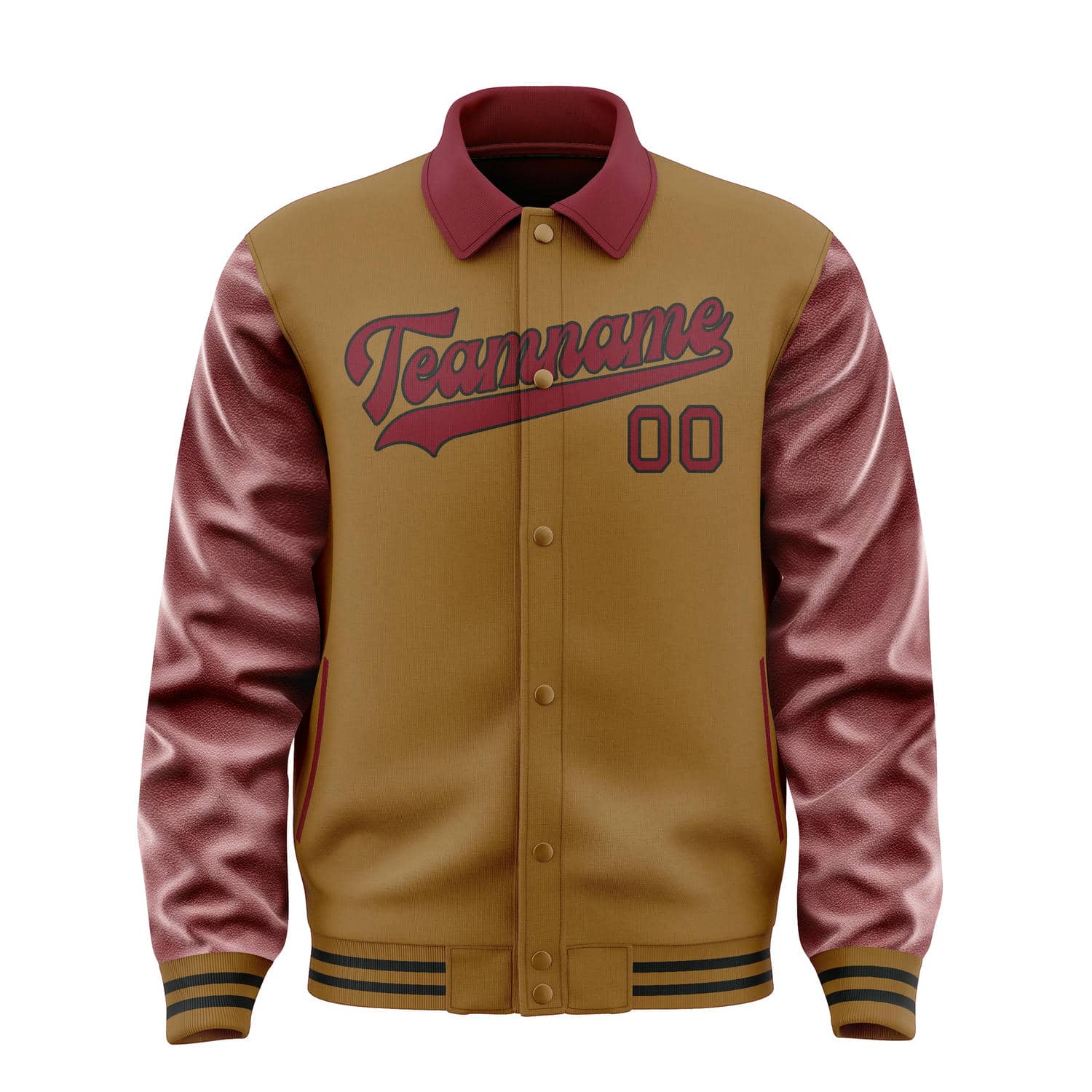Maßgeschneidertes Khaki Karmesinrot Jacke