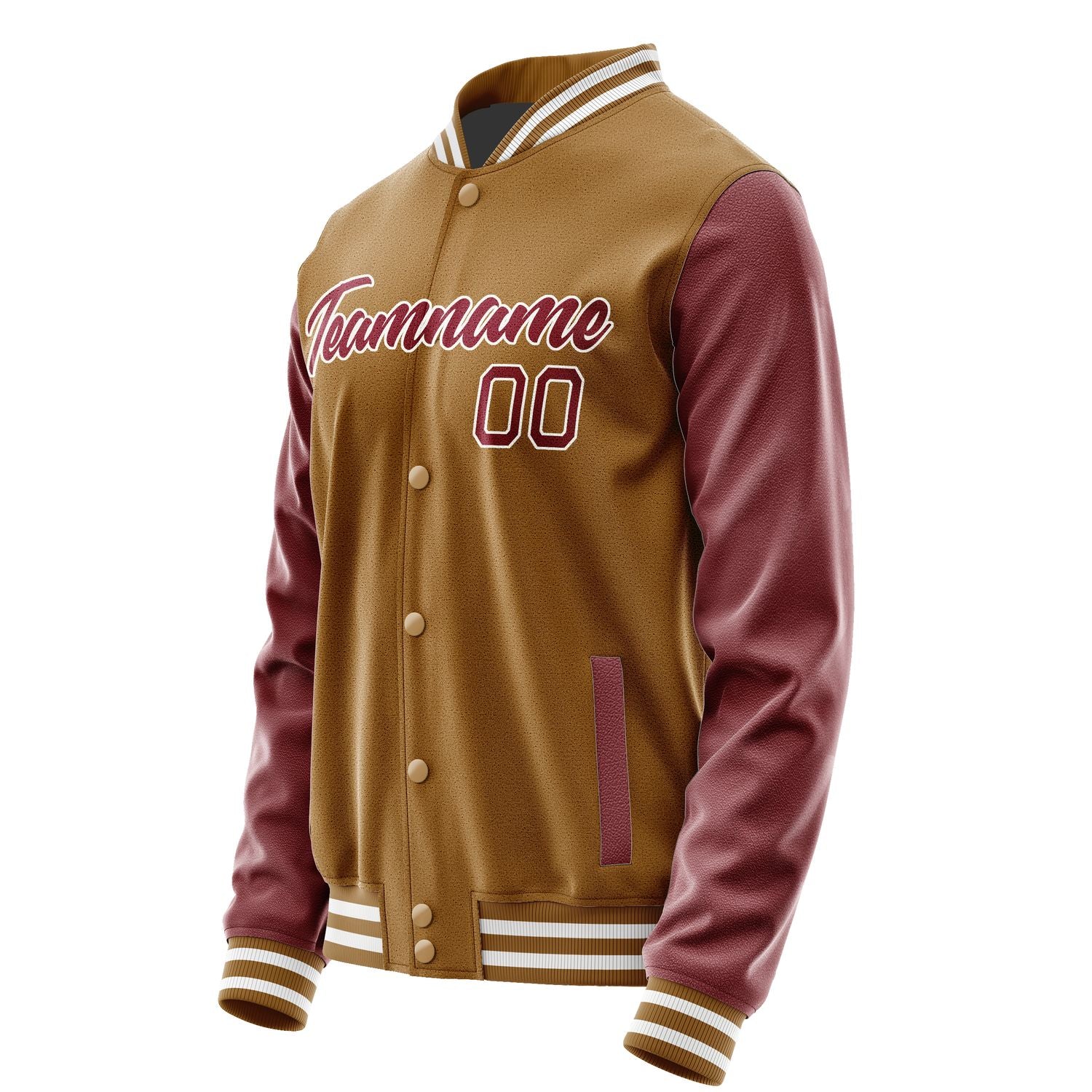 Maßgeschneidertes Khaki Karmesinrot Jacke JA2222152218B21815