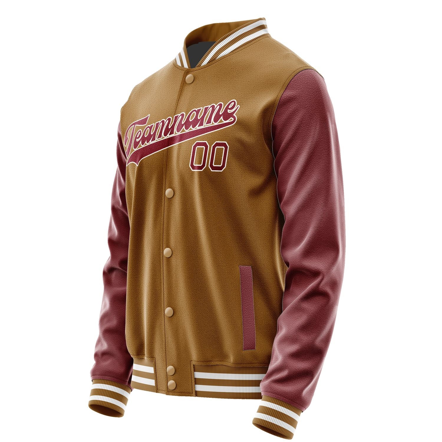 Maßgeschneidertes Khaki Karmesinrot Jacke JA2222152218B31815