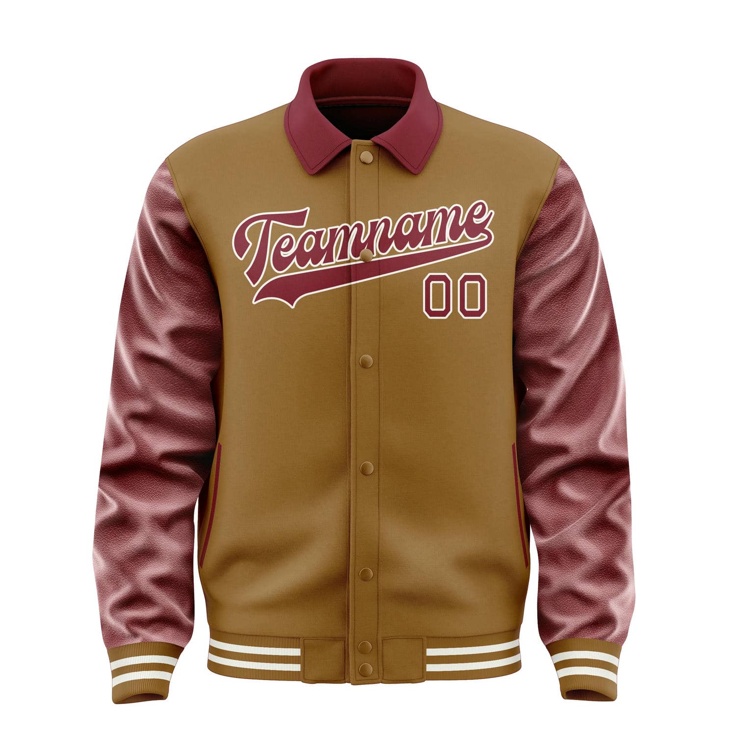 Maßgeschneidertes Khaki Karmesinrot Jacke