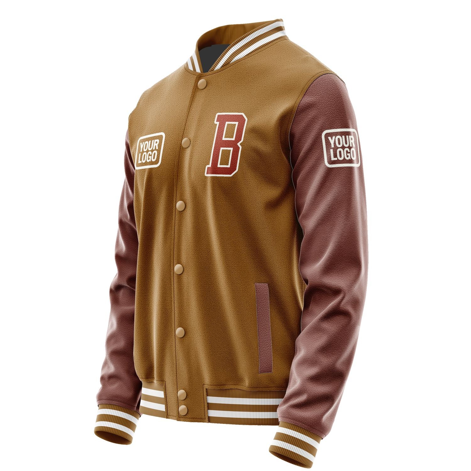 Maßgeschneidertes Khaki Korallenrot Jacke JA222216221818161618