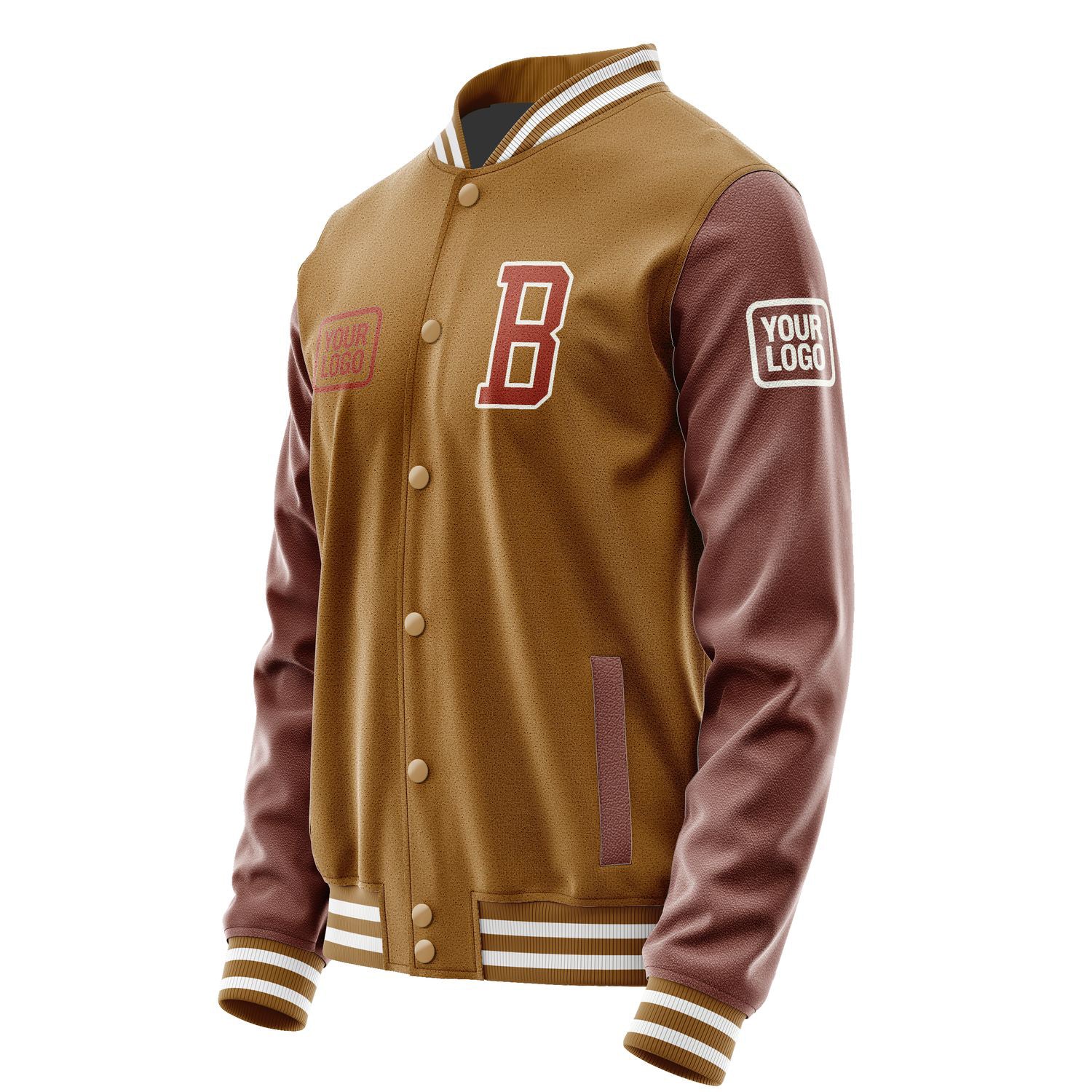 Maßgeschneidertes Khaki Korallenrot Jacke JA222216221818161618