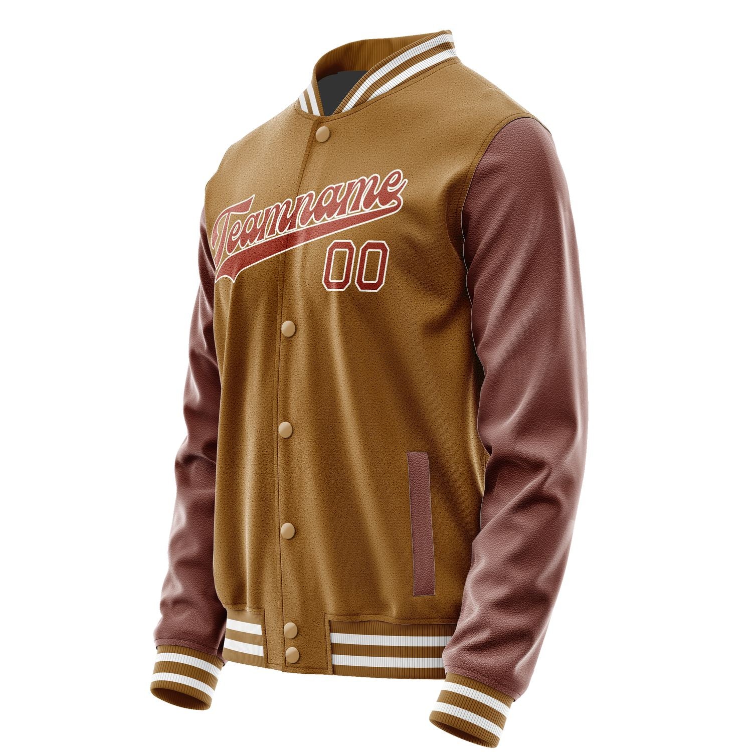 Maßgeschneidertes Khaki Korallenrot Jacke JA2222162218B31816