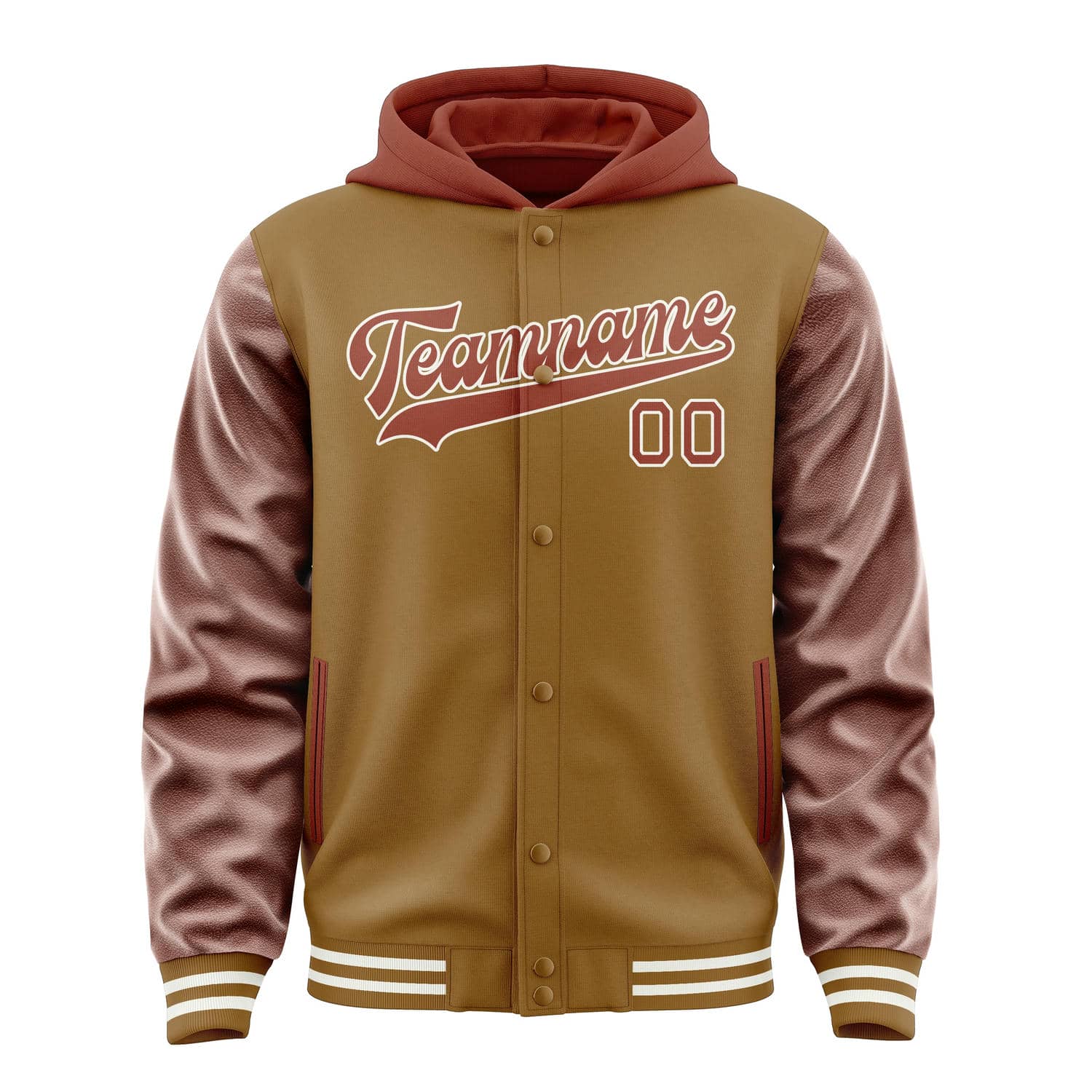 Maßgeschneidertes Khaki Korallenrot Jacke