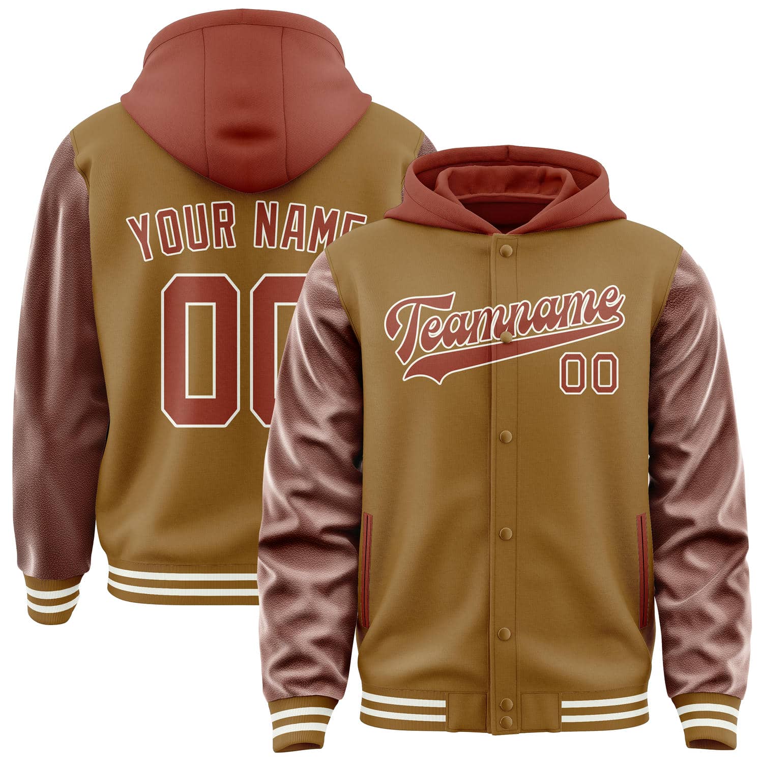 Maßgeschneidertes Khaki Korallenrot Jacke JA222216221818161618